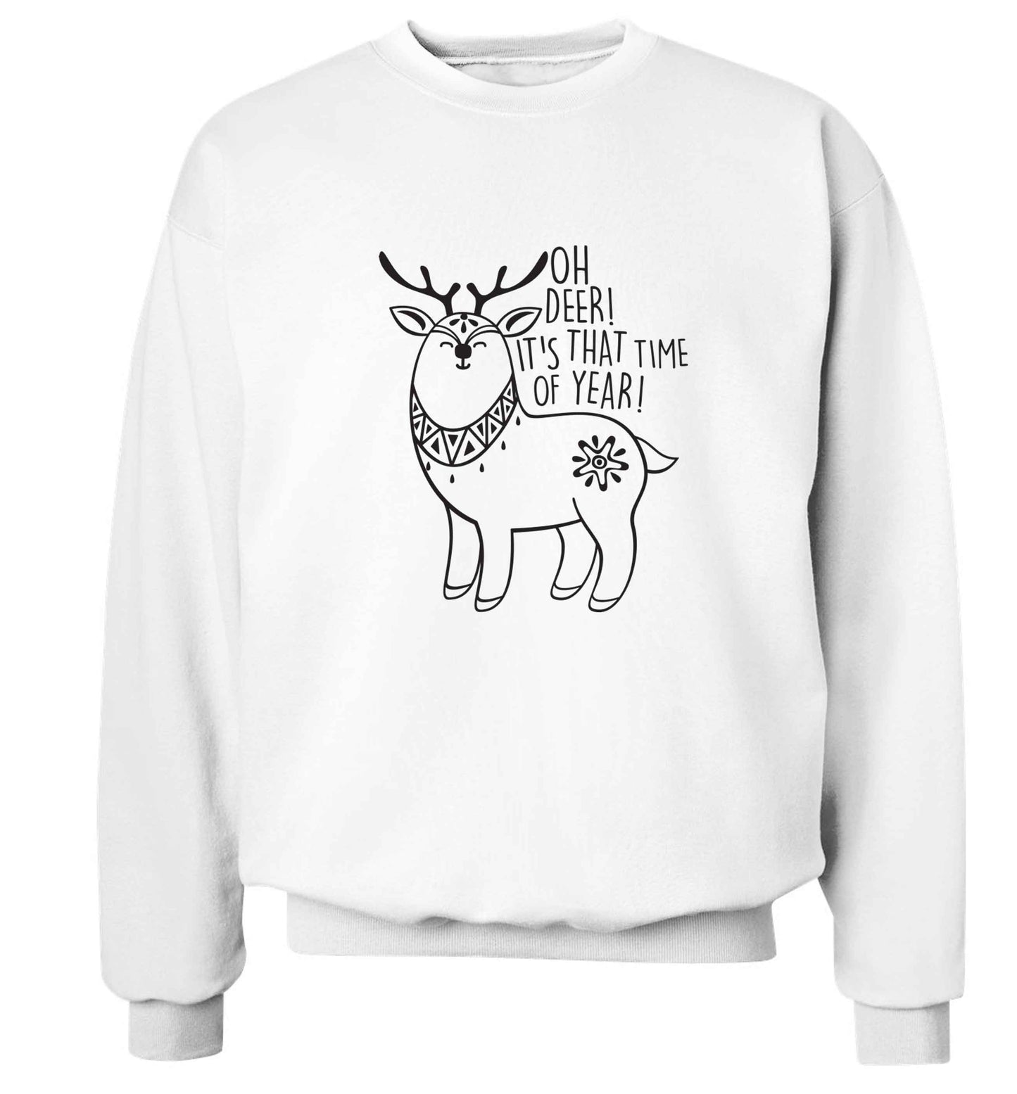 Oh dear it's that time of year Adult's unisex white Sweater 2XL