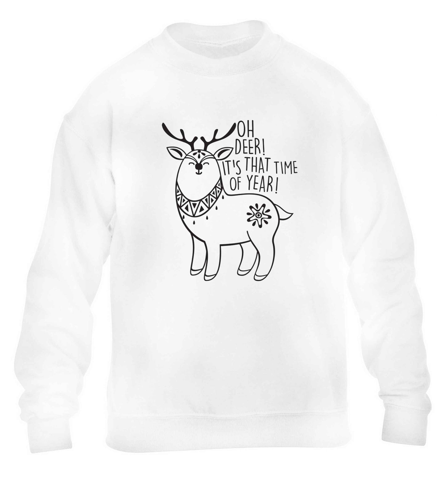 Oh dear it's that time of year children's white sweater 12-13 Years