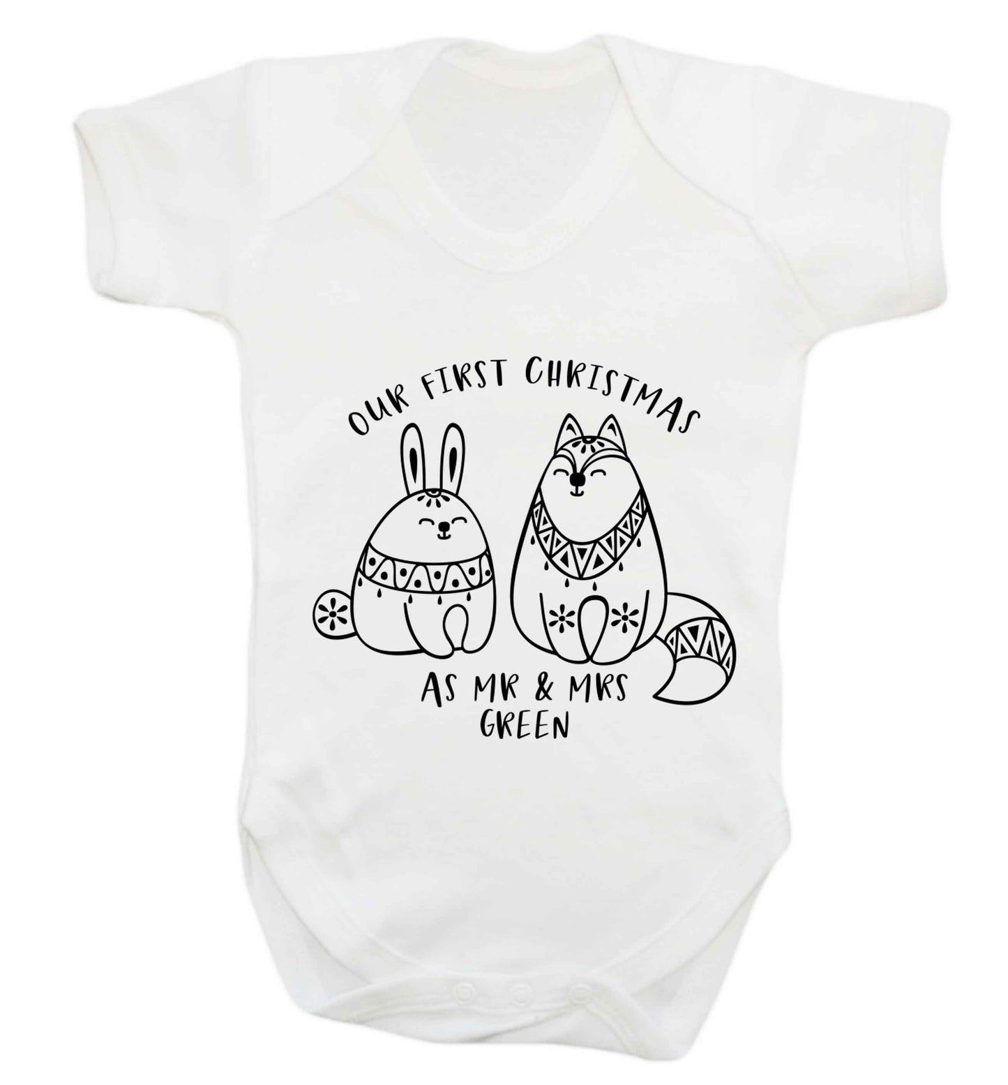 Our first Christmas as Mr & Mrs personalised Baby Vest white 18-24 months