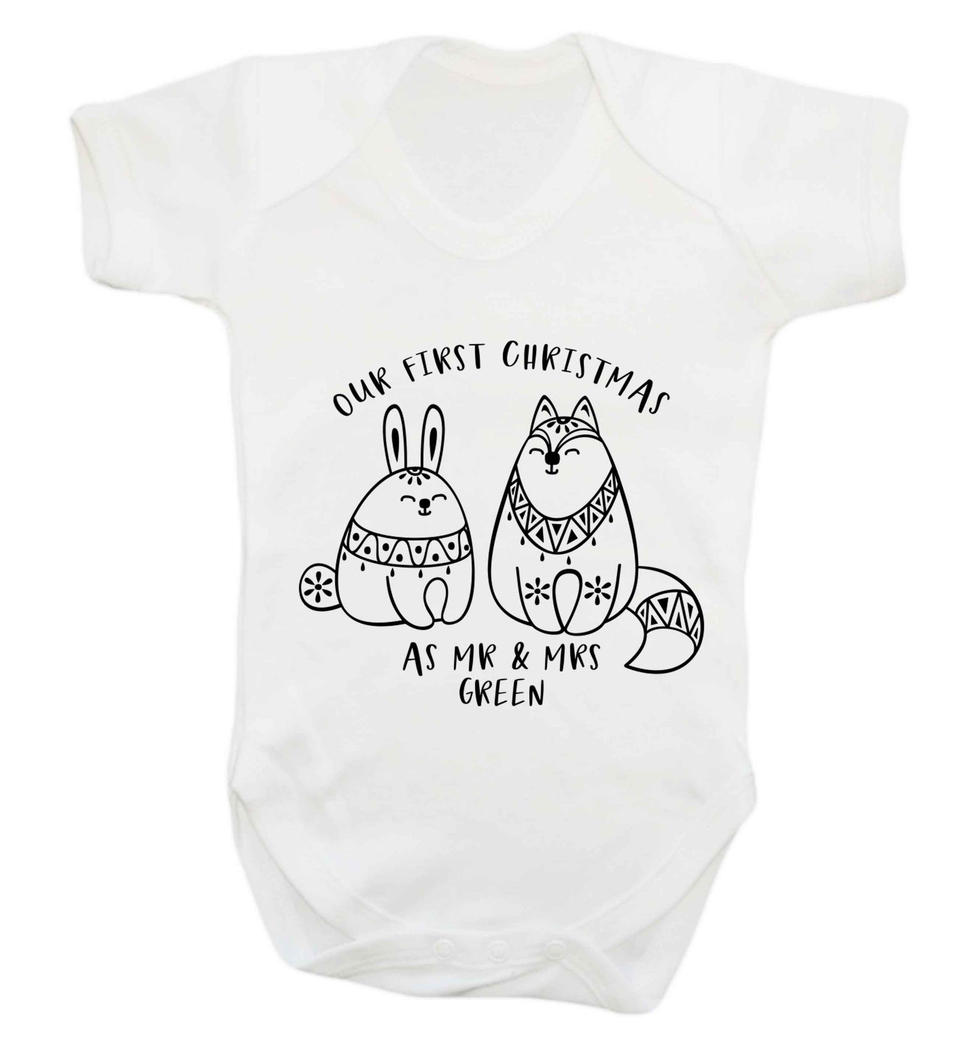 Our first Christmas as Mr & Mrs personalised Baby Vest white 18-24 months