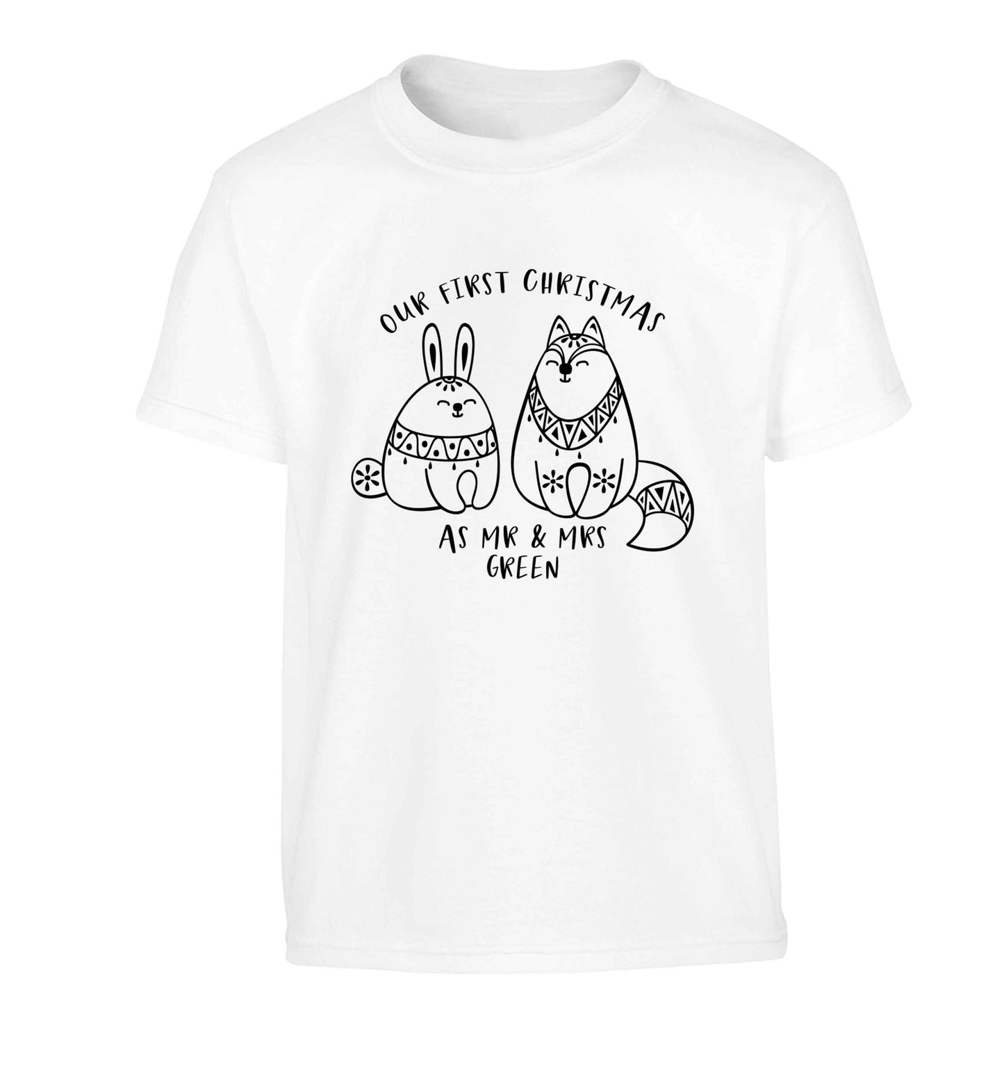 Our first Christmas as Mr & Mrs personalised Children's white Tshirt 12-13 Years