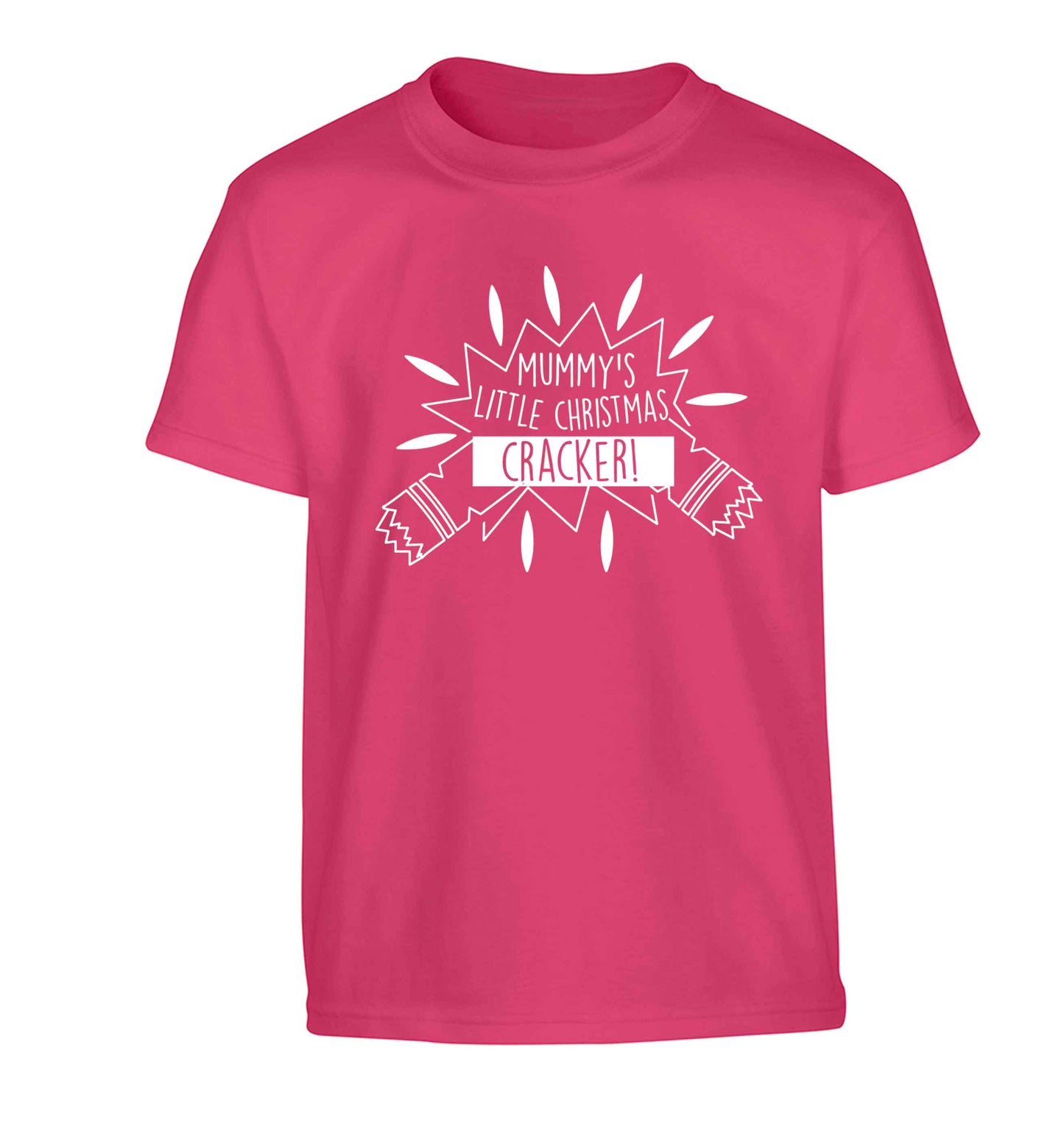 Mummy's little christmas cracker Children's pink Tshirt 12-13 Years