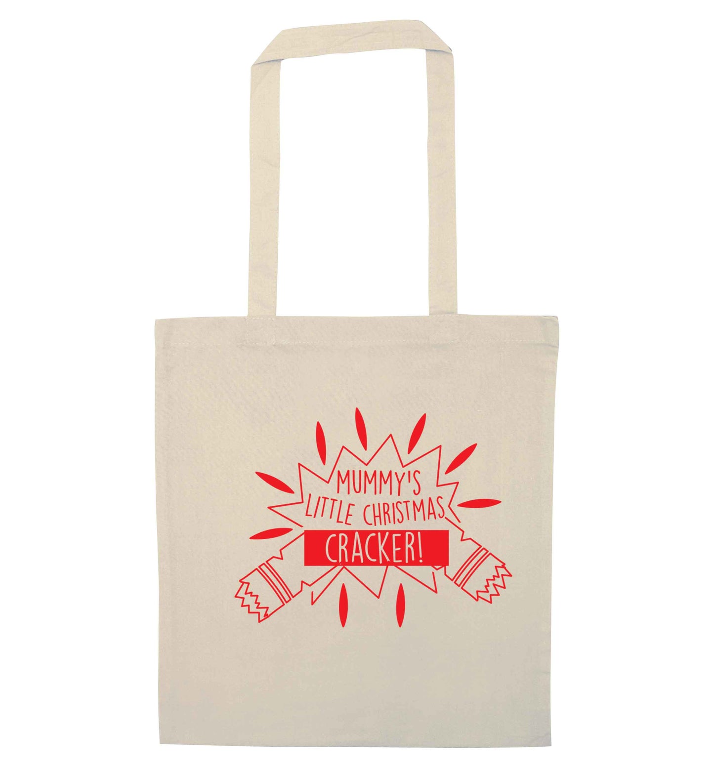 Mummy's little christmas cracker natural tote bag