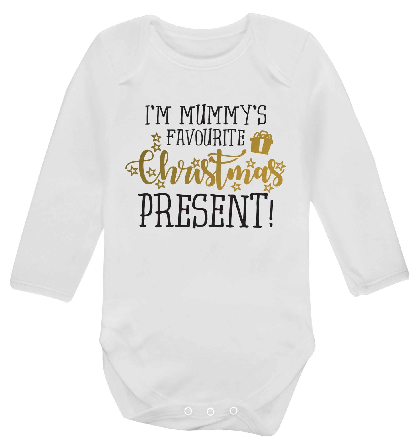 I'm Mummy's favourite Christmas present Baby Vest long sleeved white 6-12 months