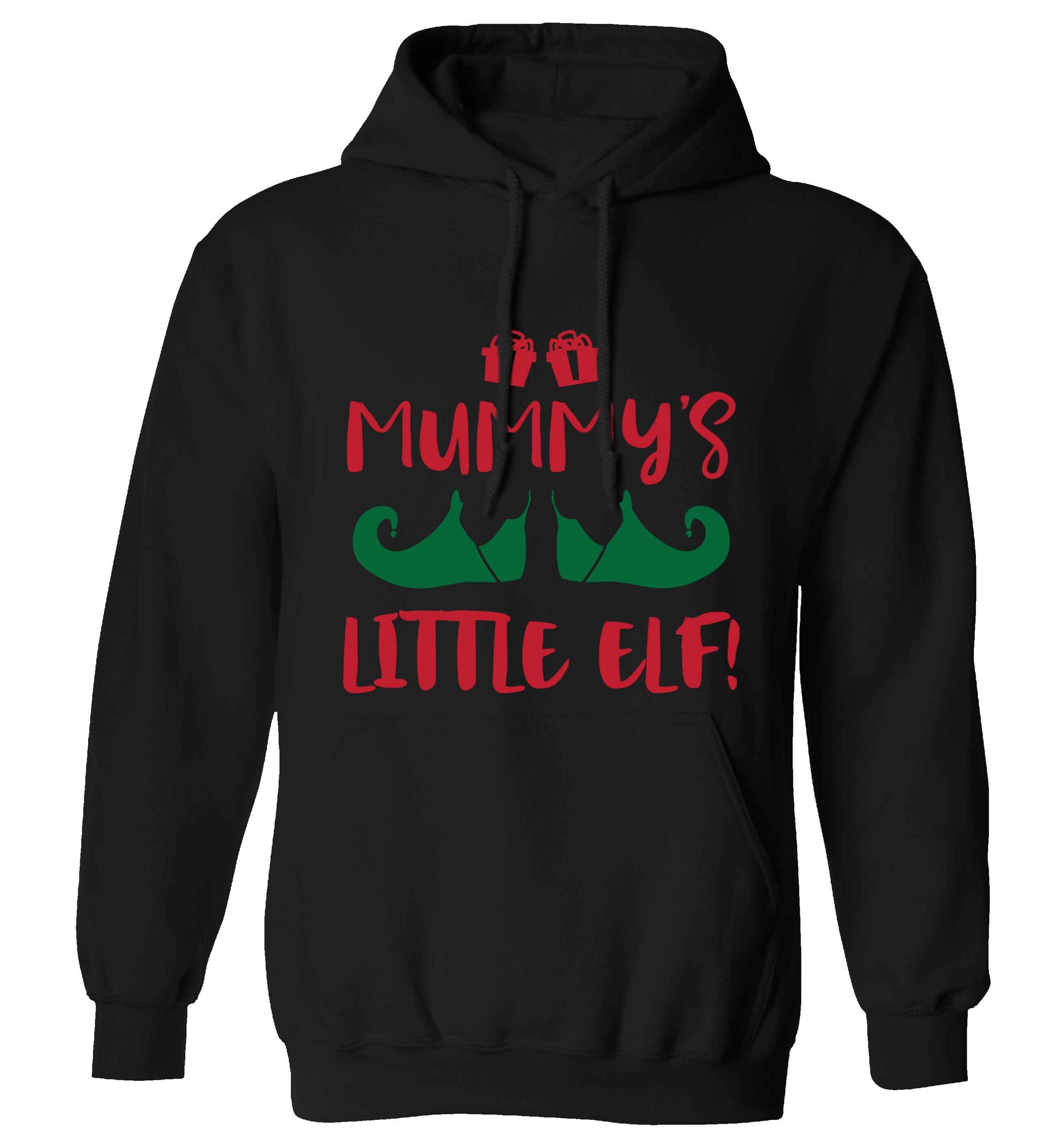 Mummy's little elf adults unisex black hoodie 2XL