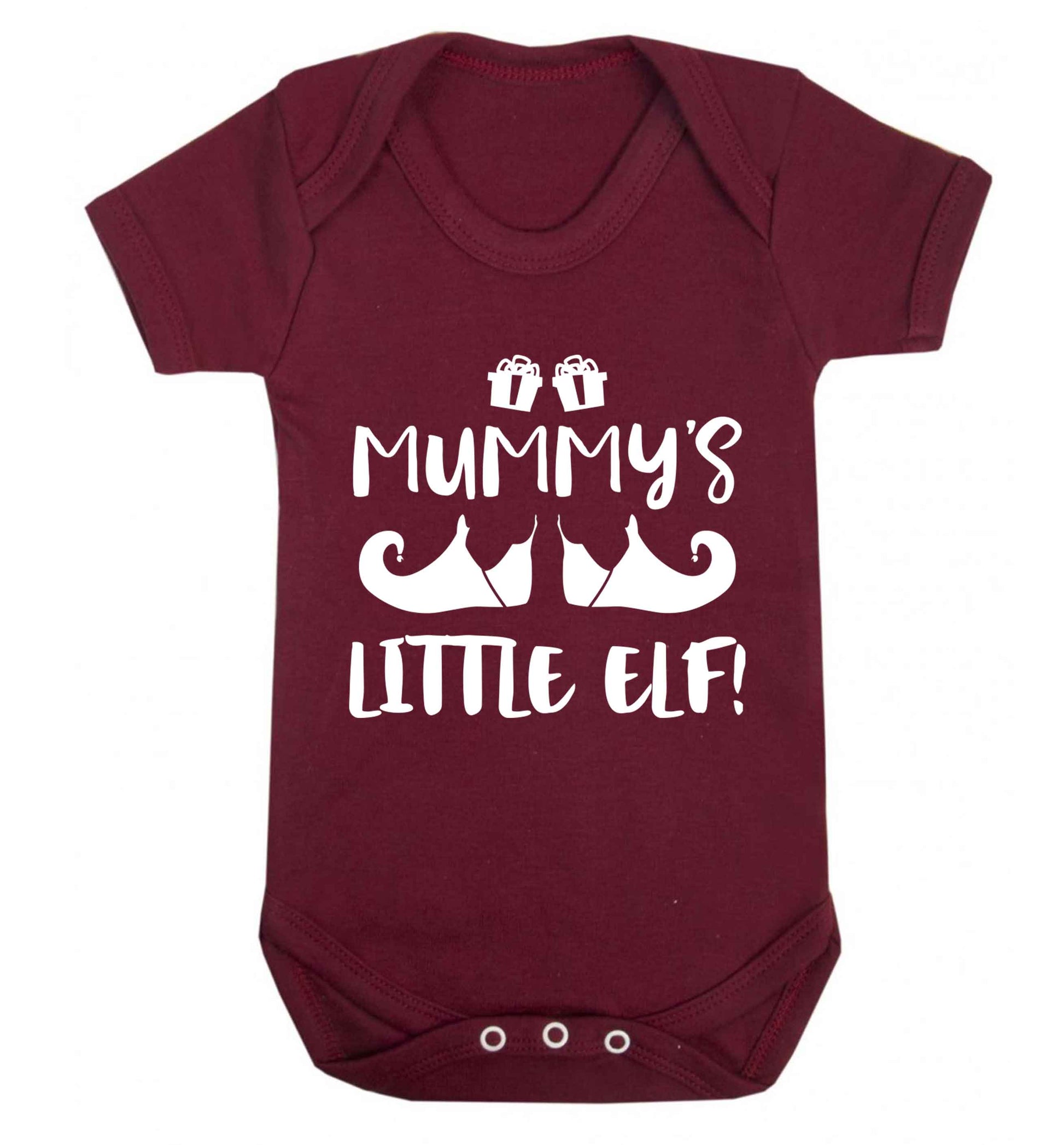 Mummy's little elf Baby Vest maroon 18-24 months
