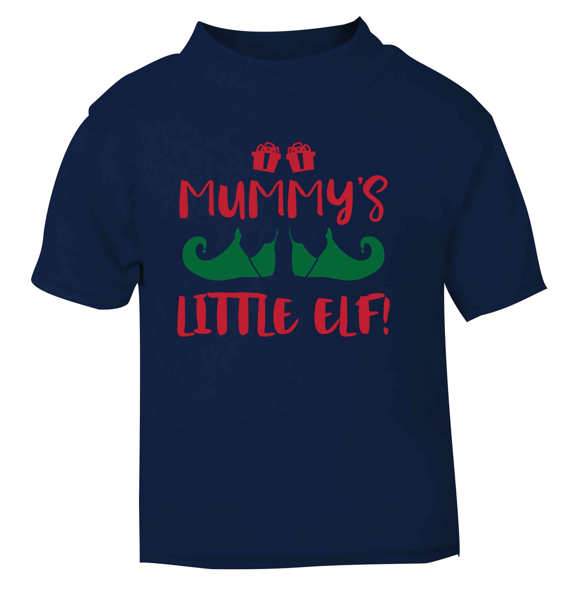 Mummy's little elf navy Baby Toddler Tshirt 2 Years