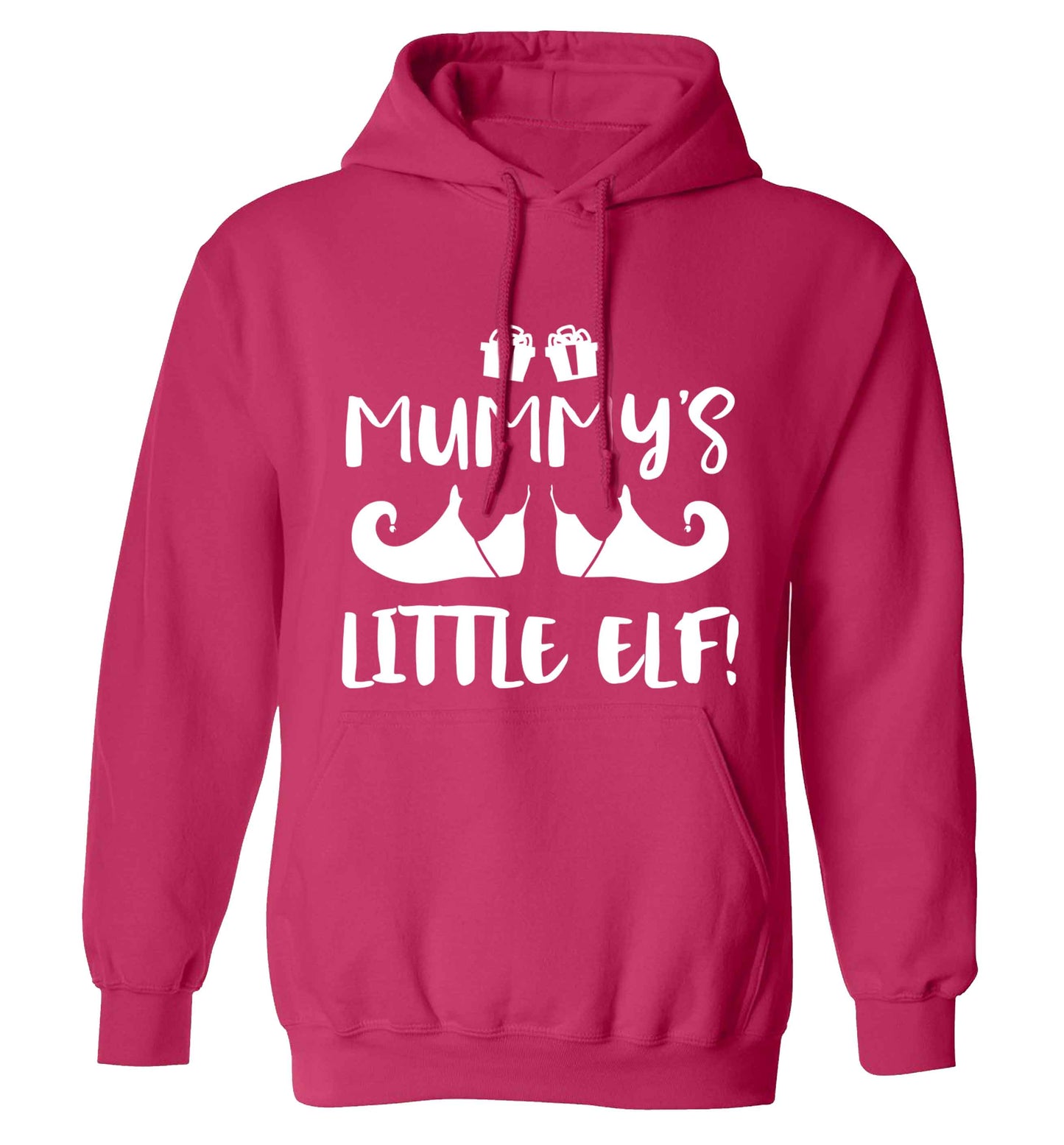 Mummy's little elf adults unisex pink hoodie 2XL