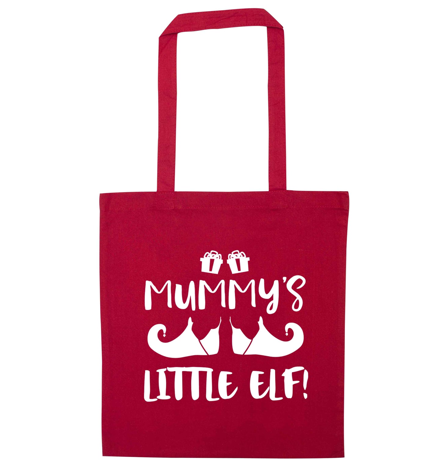 Mummy's little elf red tote bag
