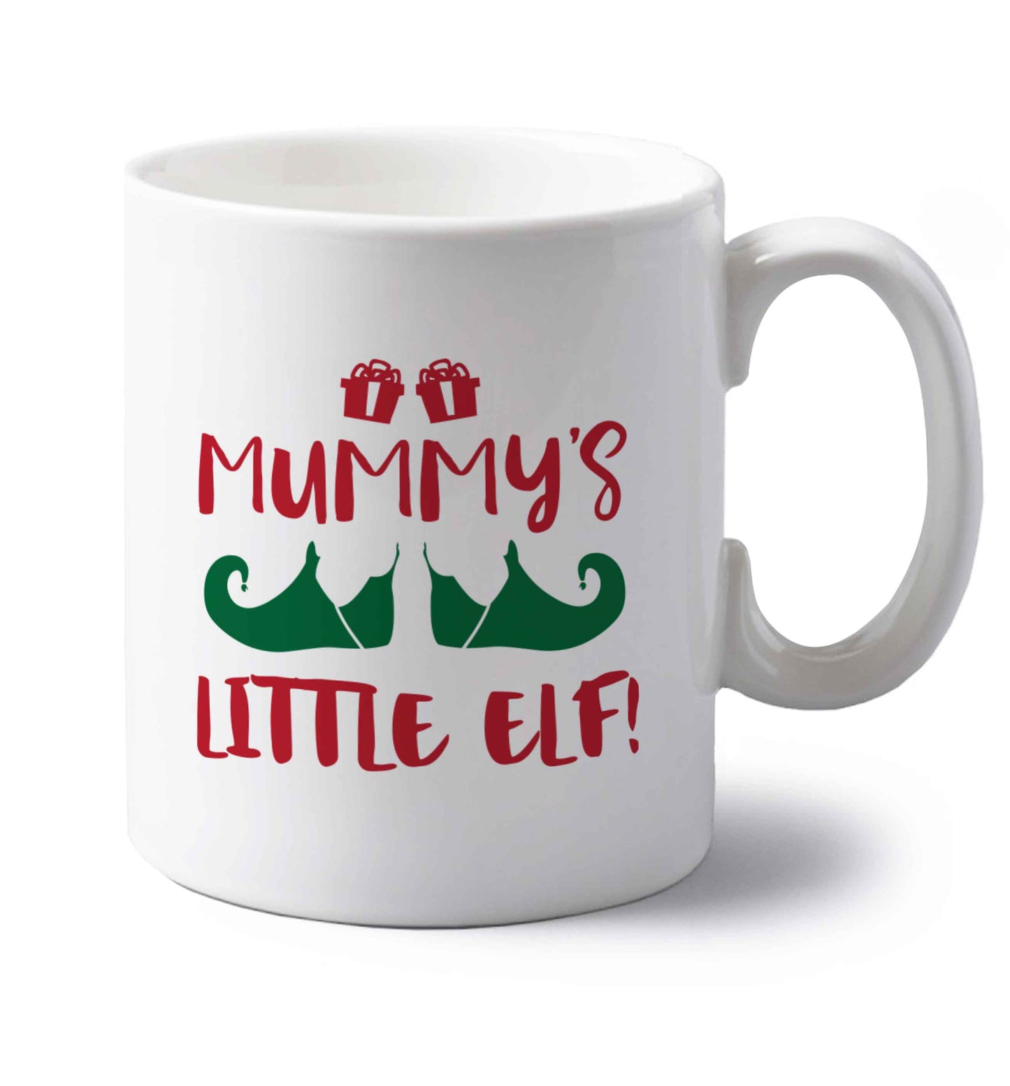 Mummy's little elf left handed white ceramic mug 
