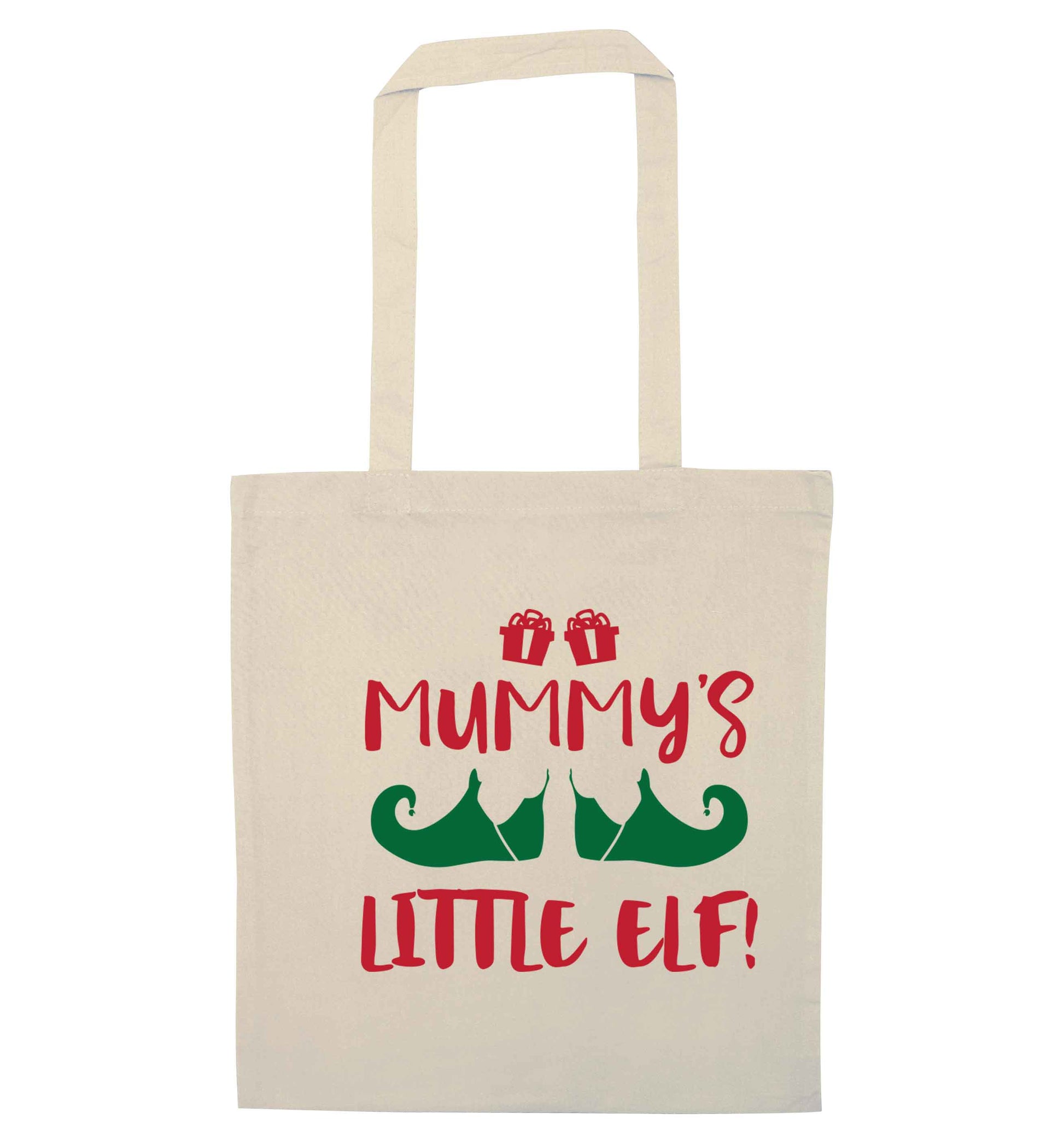 Mummy's little elf natural tote bag