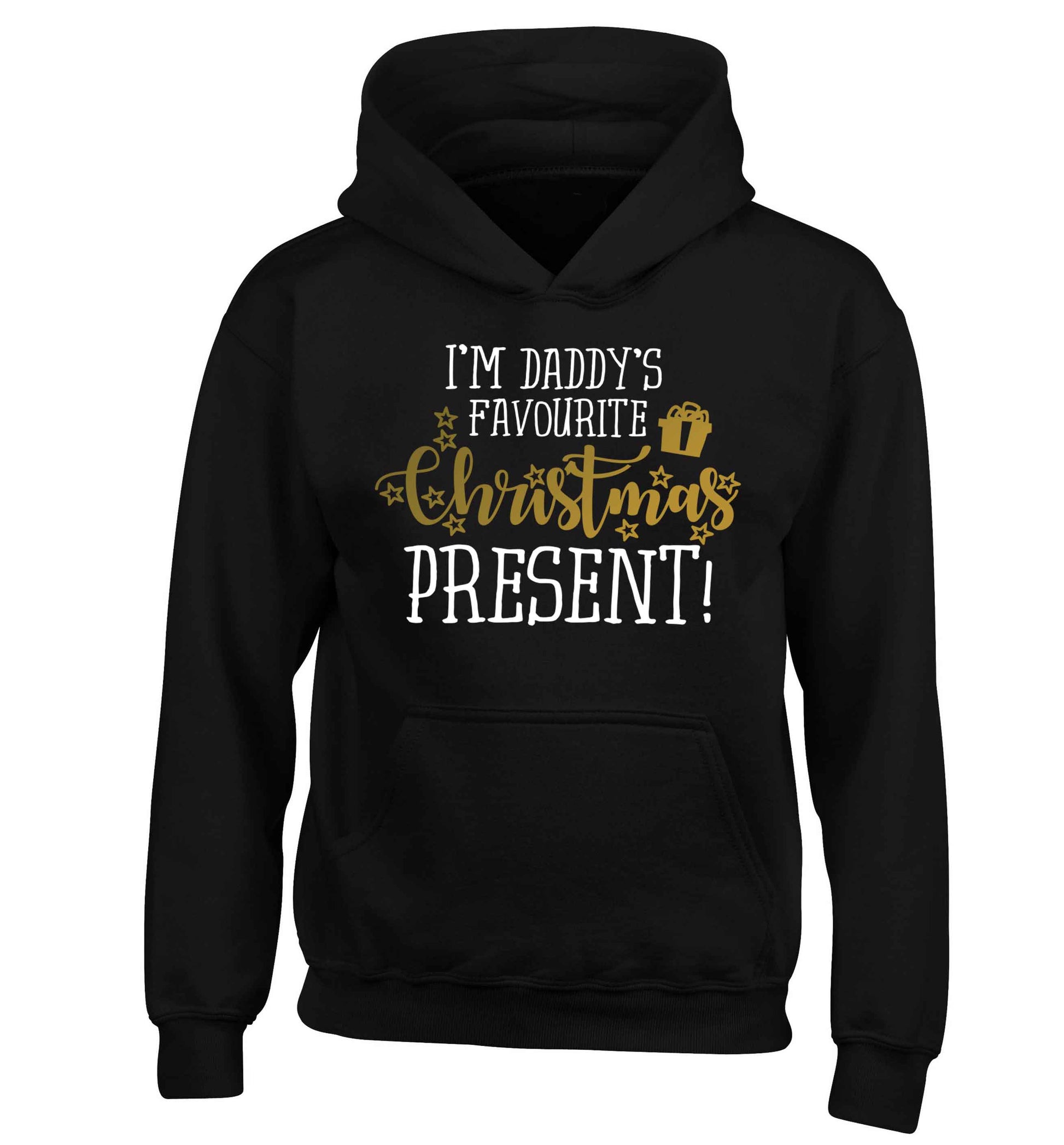 Daddy's favourite Christmas present children's black hoodie 12-13 Years