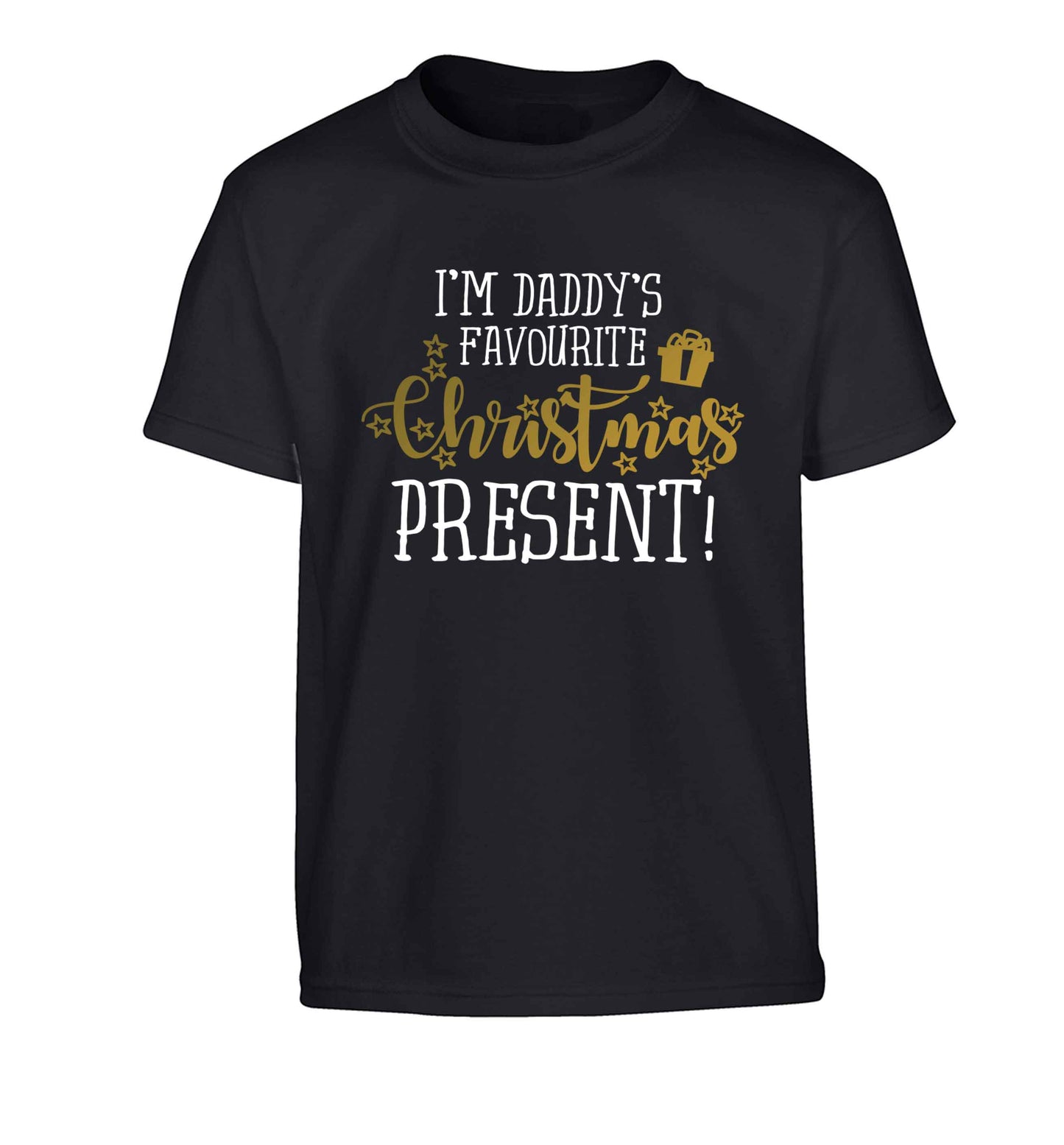 Daddy's favourite Christmas present Children's black Tshirt 12-13 Years