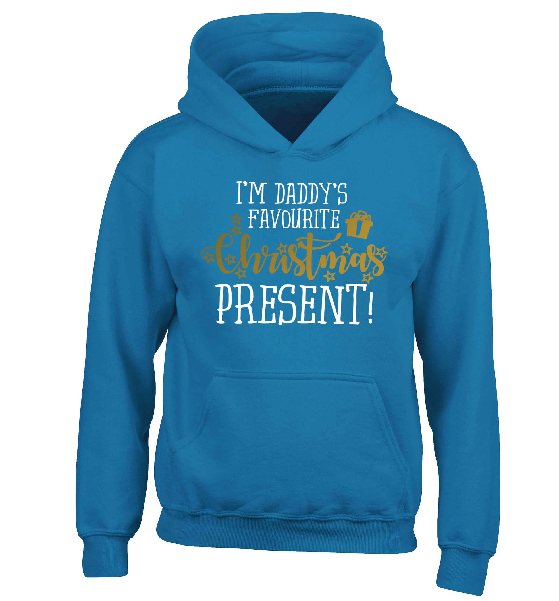 Daddy's favourite Christmas present children's blue hoodie 12-13 Years