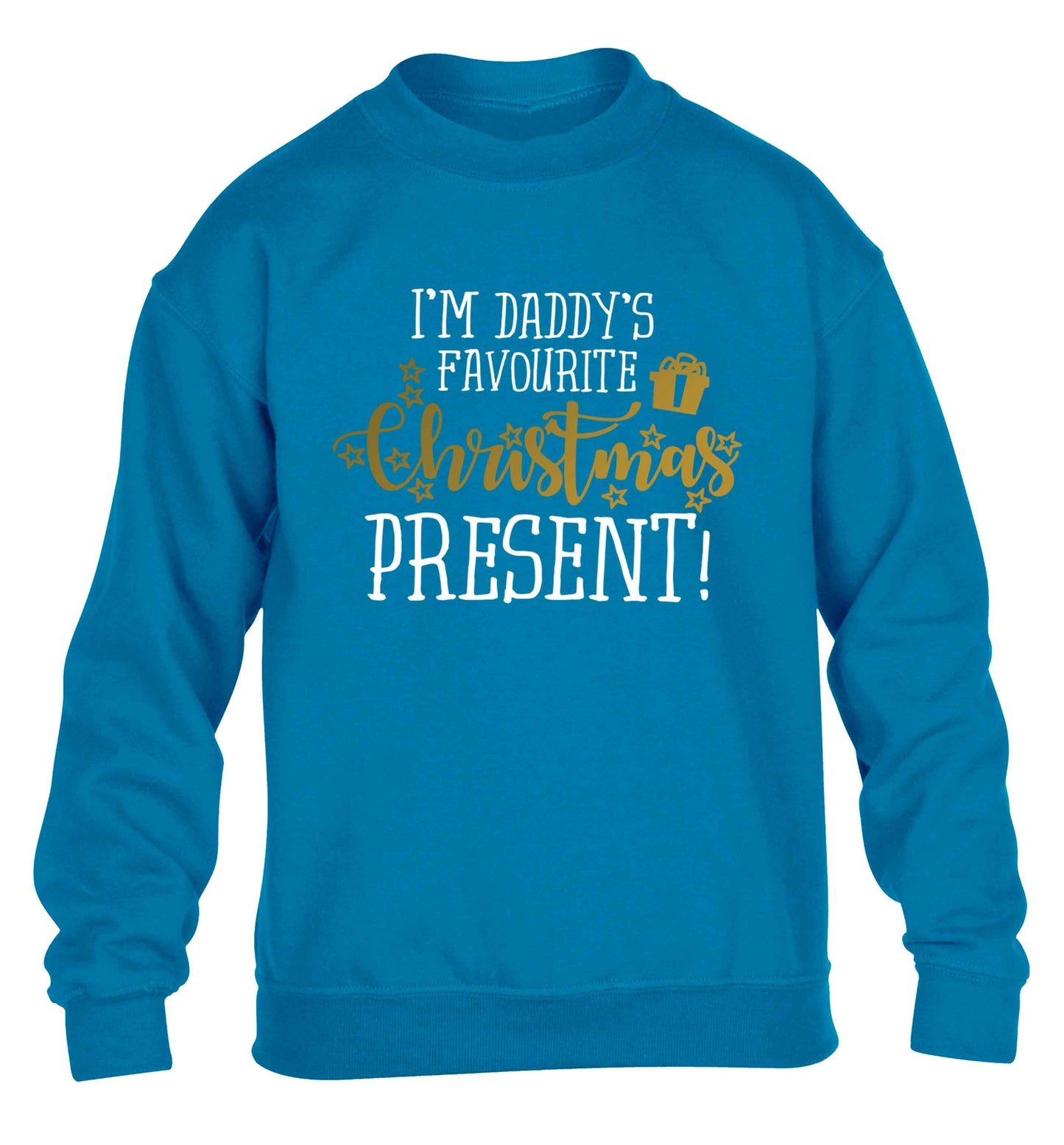 Daddy's favourite Christmas present children's blue sweater 12-13 Years