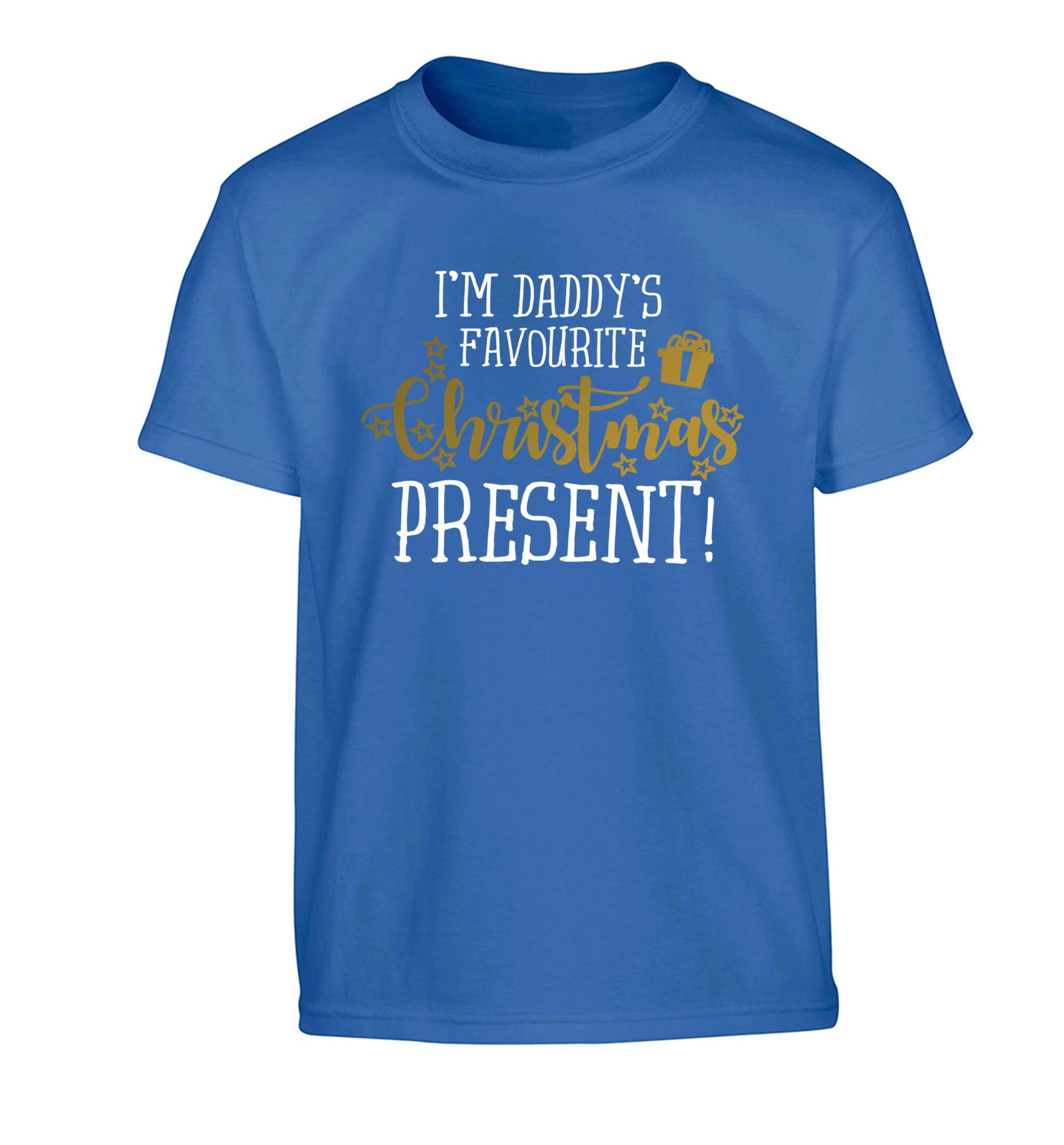 Daddy's favourite Christmas present Children's blue Tshirt 12-13 Years