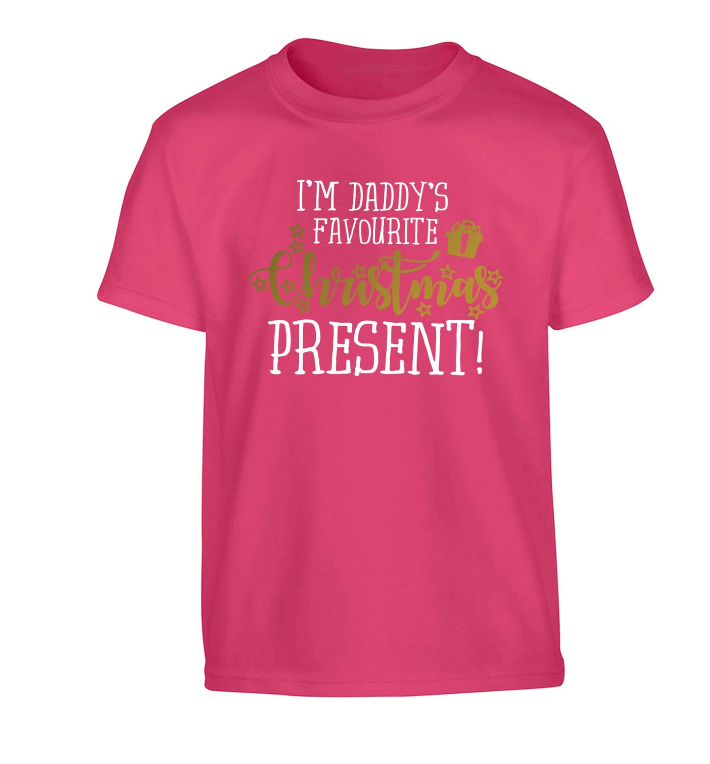 Daddy's favourite Christmas present Children's pink Tshirt 12-13 Years