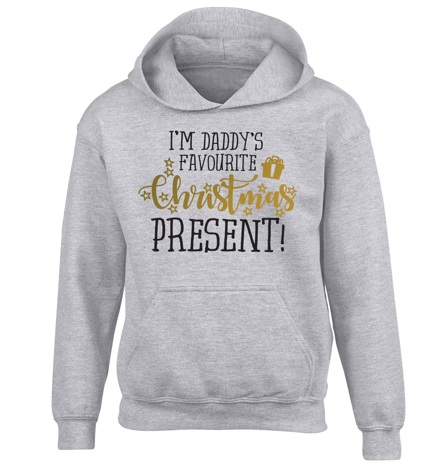 Daddy's favourite Christmas present children's grey hoodie 12-13 Years