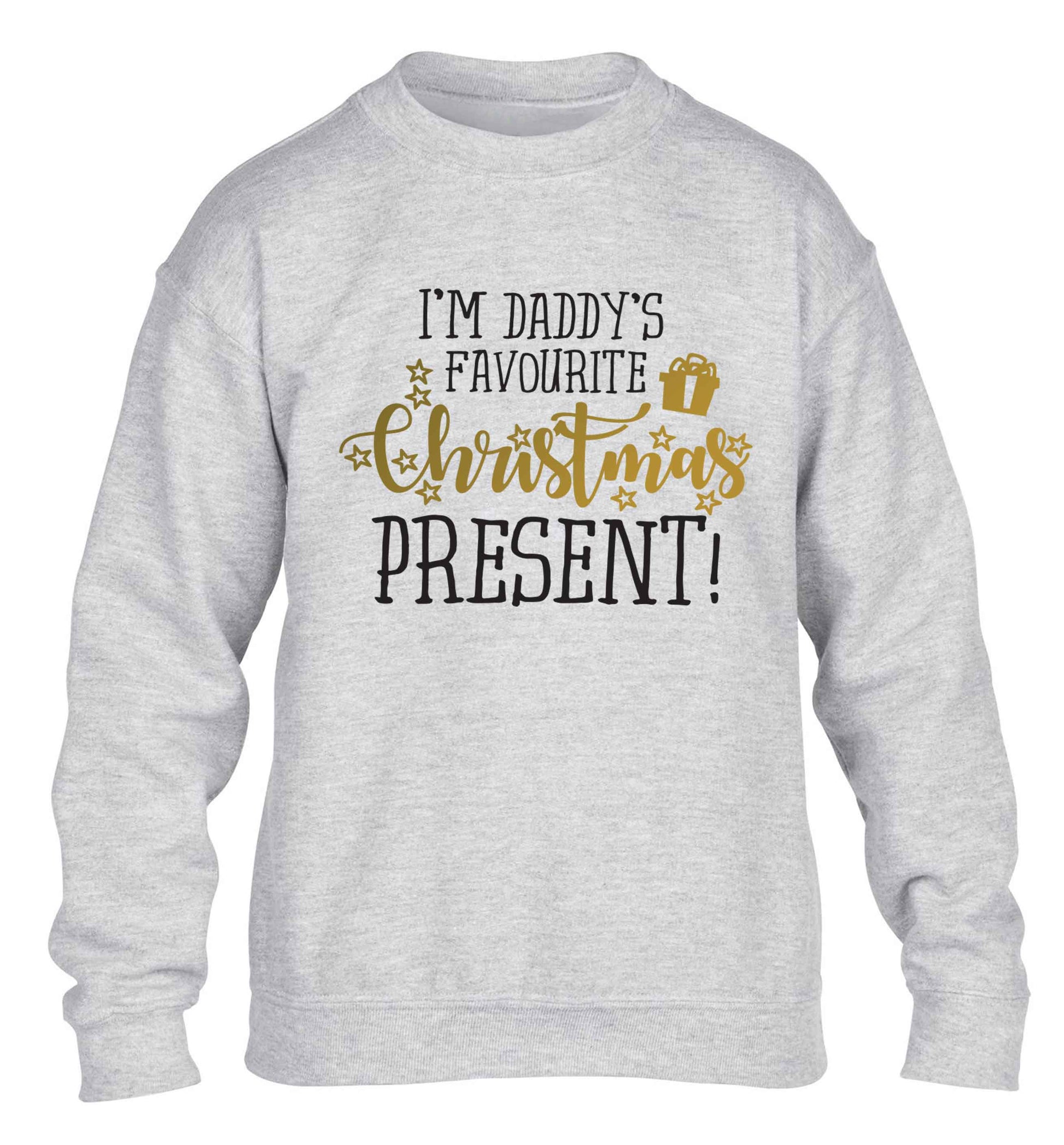 Daddy's favourite Christmas present children's grey sweater 12-13 Years