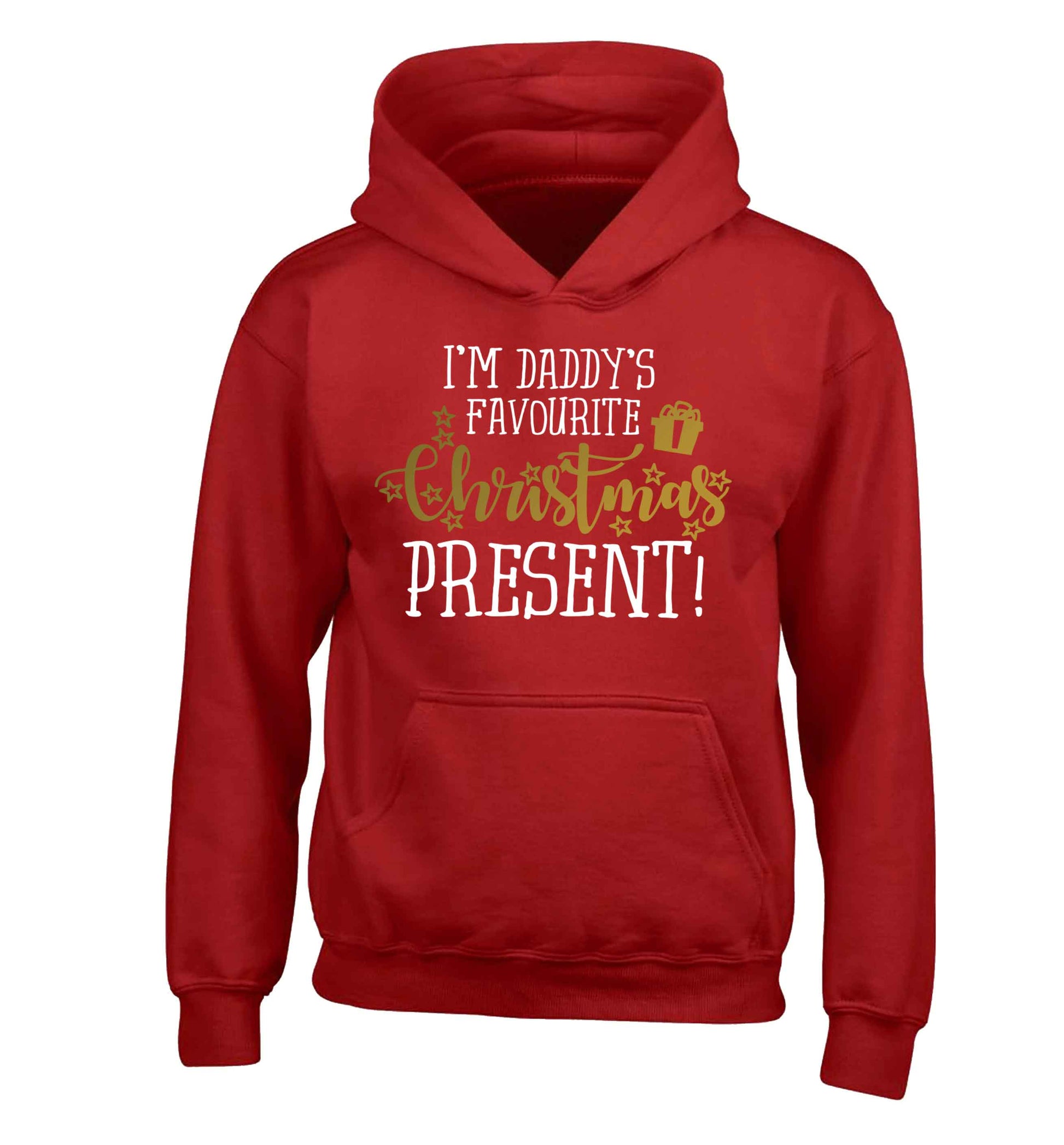 Daddy's favourite Christmas present children's red hoodie 12-13 Years
