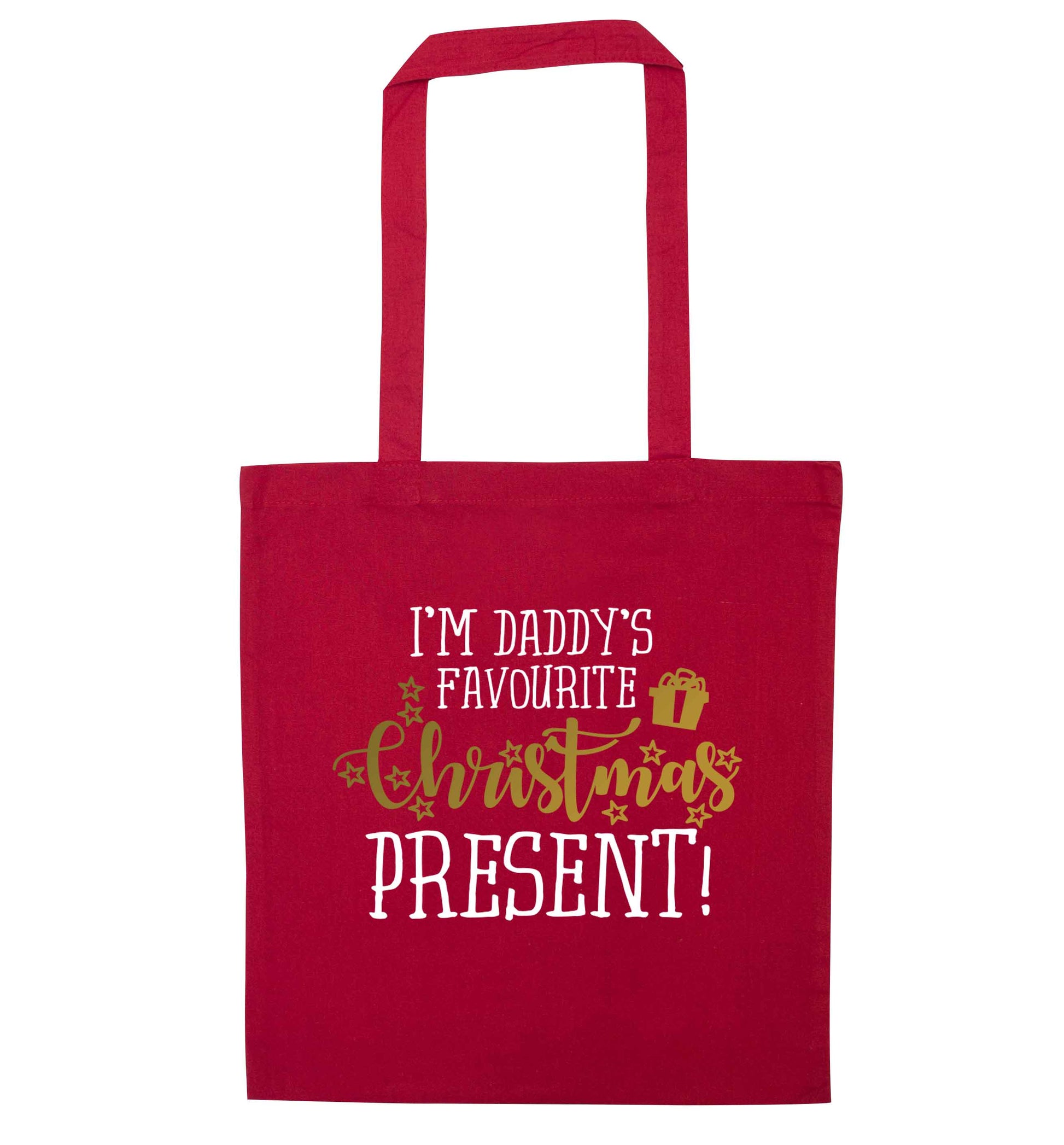 Daddy's favourite Christmas present red tote bag