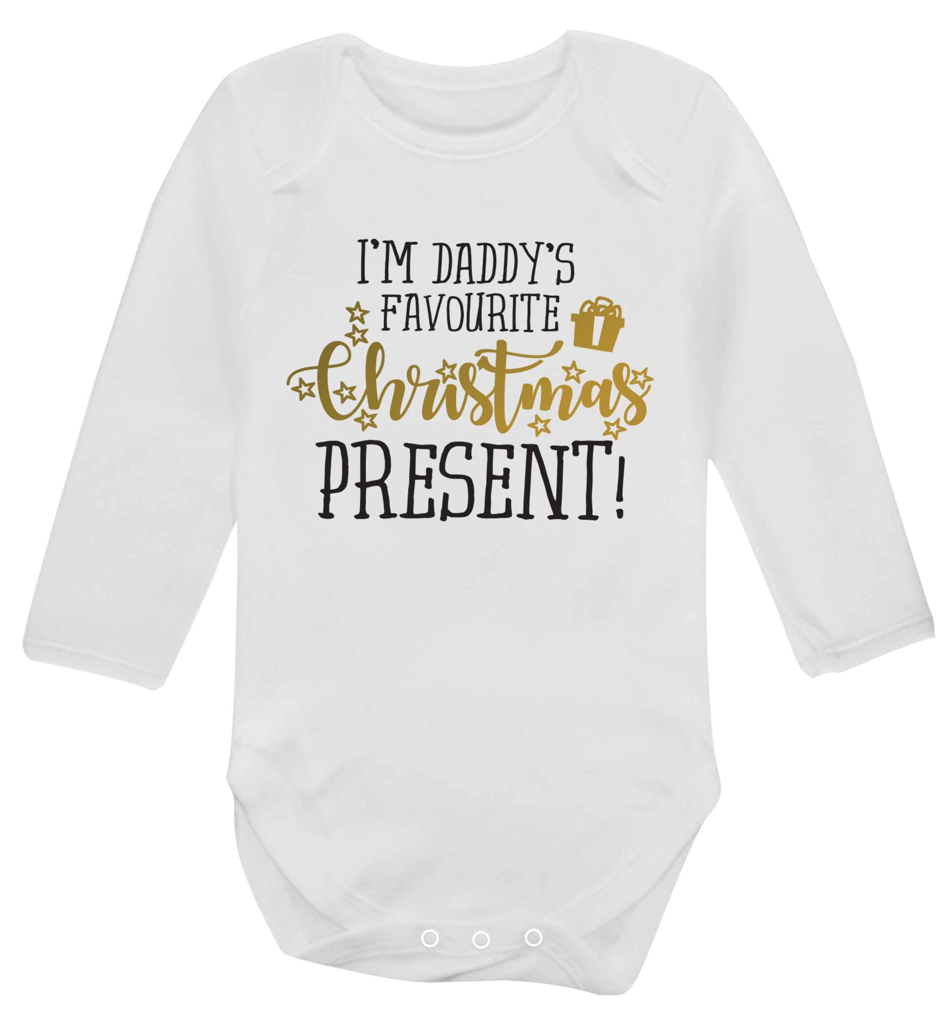 Daddy's favourite Christmas present Baby Vest long sleeved white 6-12 months
