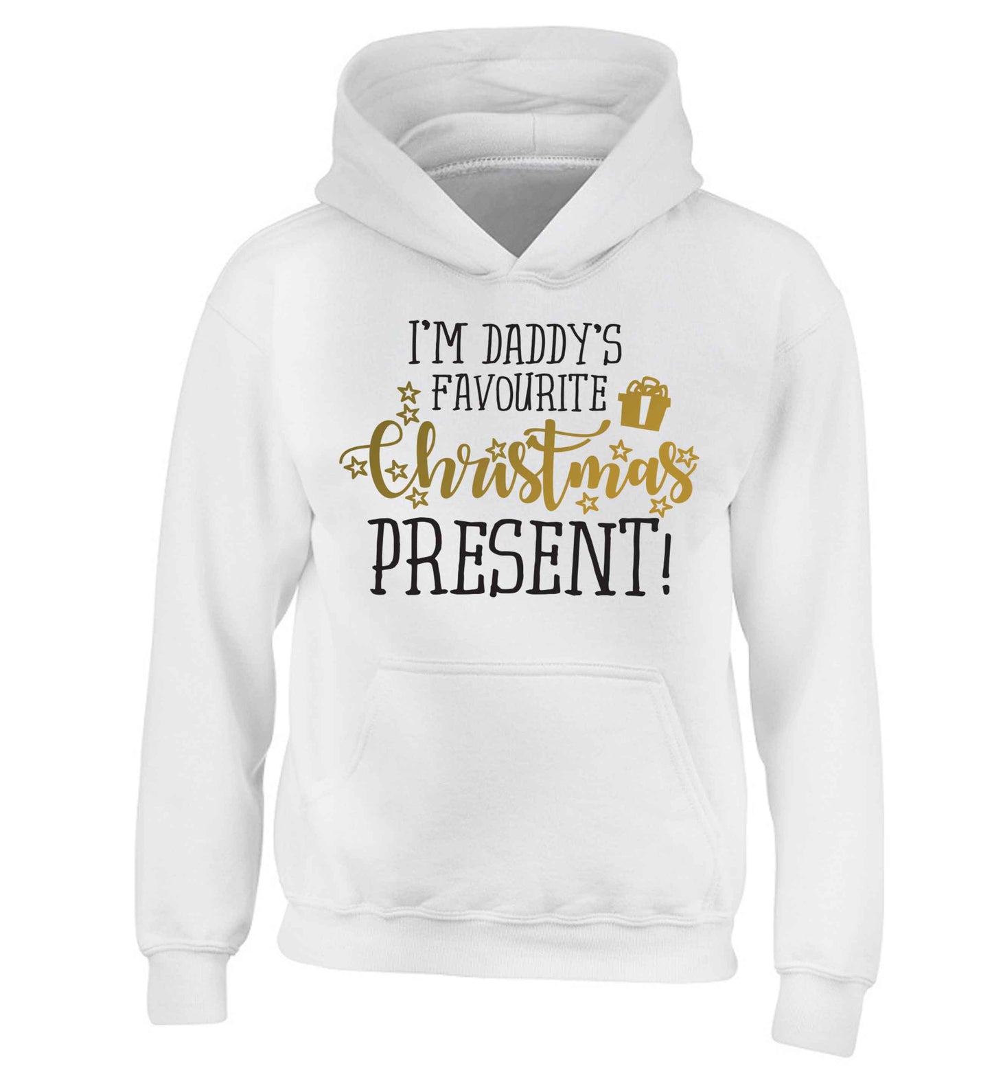 Daddy's favourite Christmas present children's white hoodie 12-13 Years