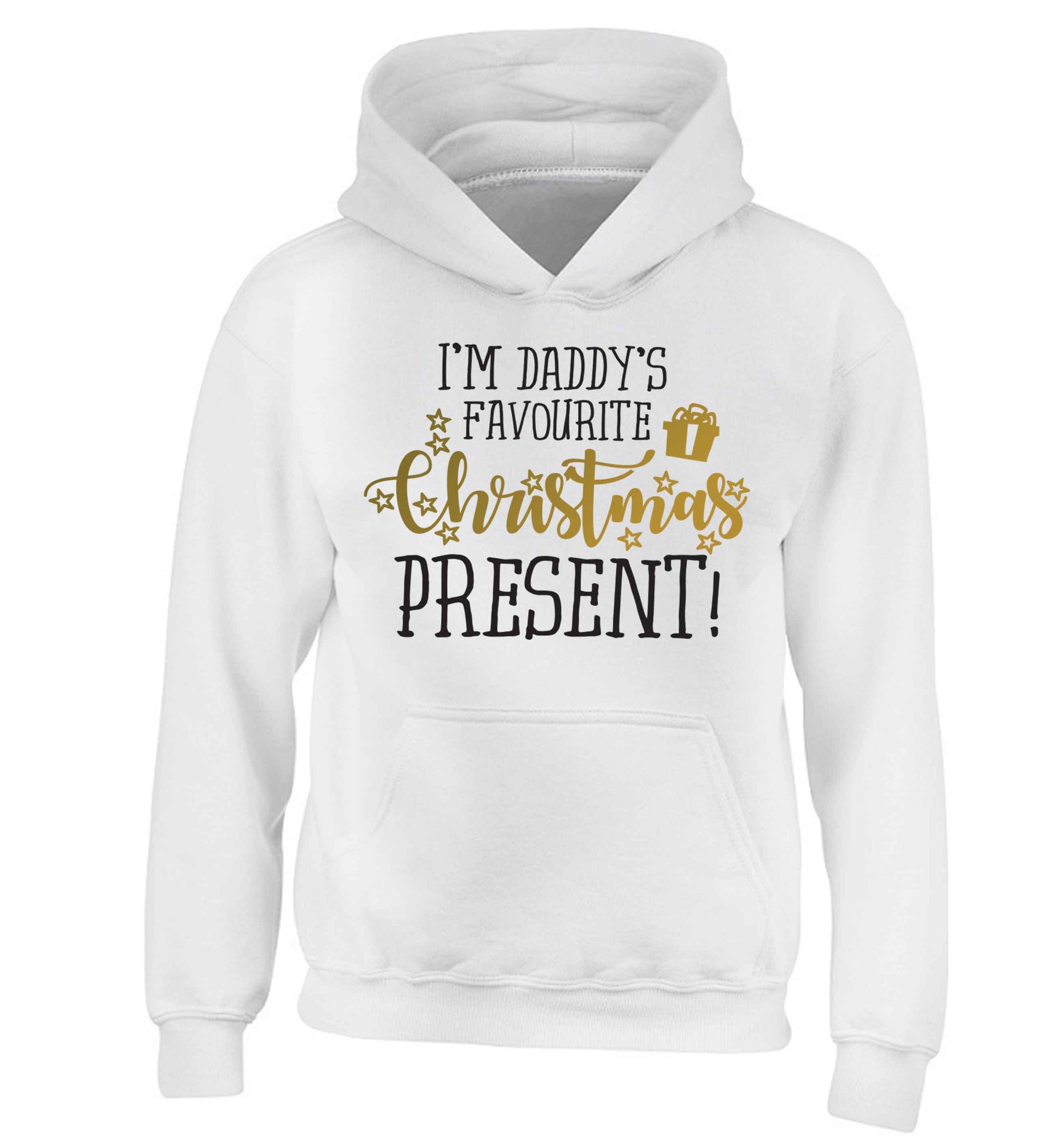 Daddy's favourite Christmas present children's white hoodie 12-13 Years