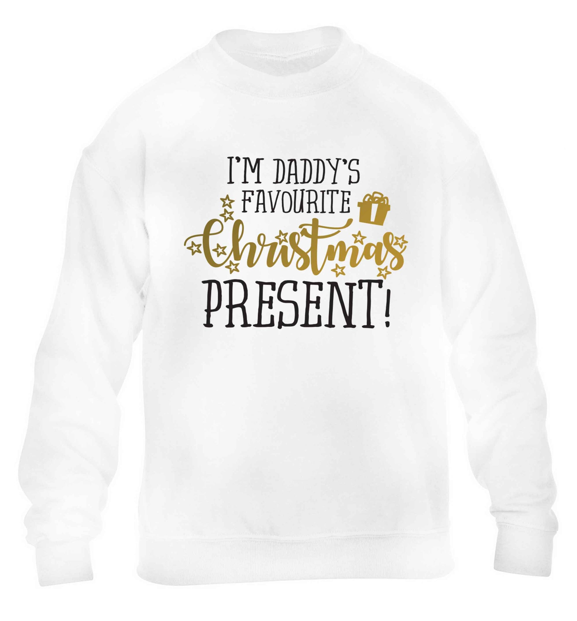 Daddy's favourite Christmas present children's white sweater 12-13 Years