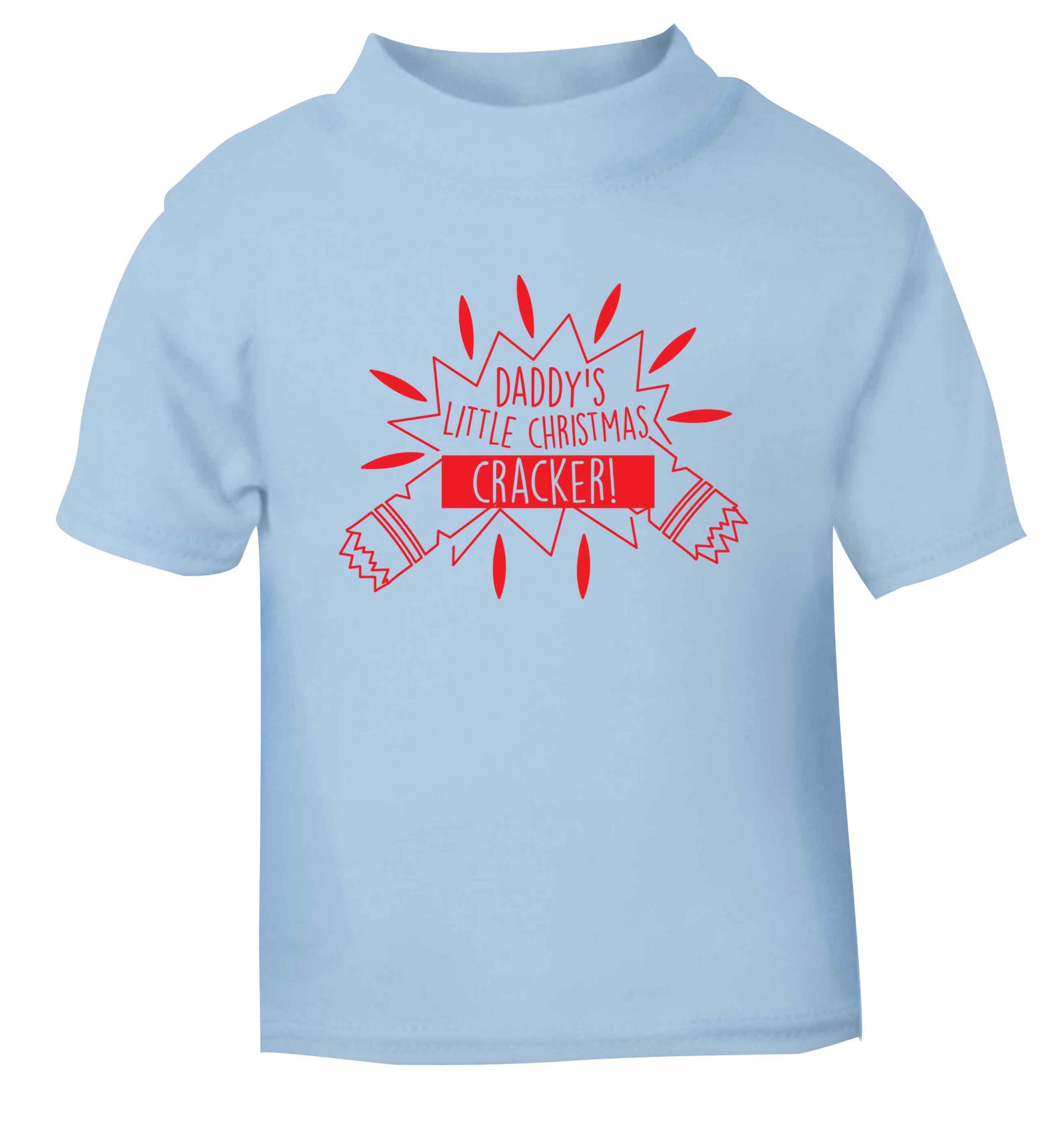 Daddy's little Christmas cracker light blue Baby Toddler Tshirt 2 Years