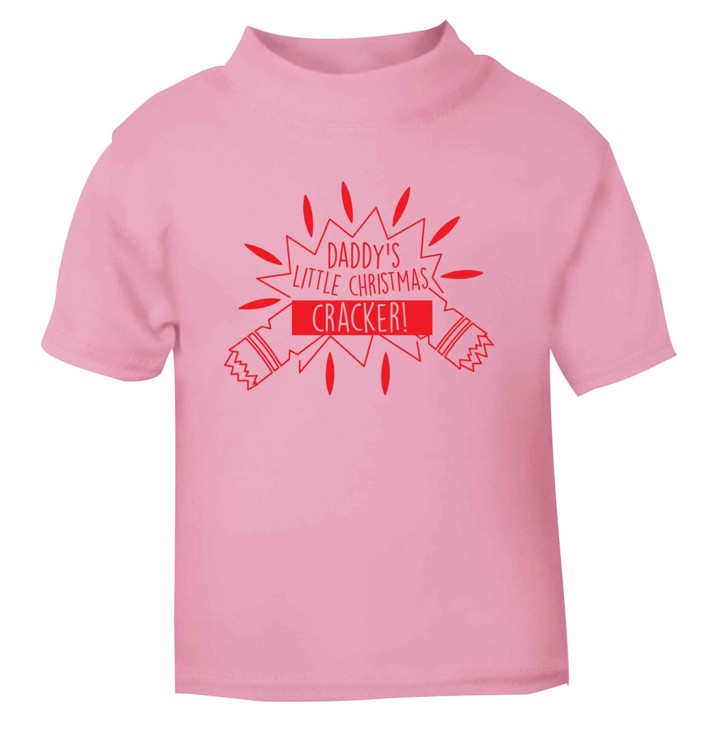 Daddy's little Christmas cracker light pink Baby Toddler Tshirt 2 Years