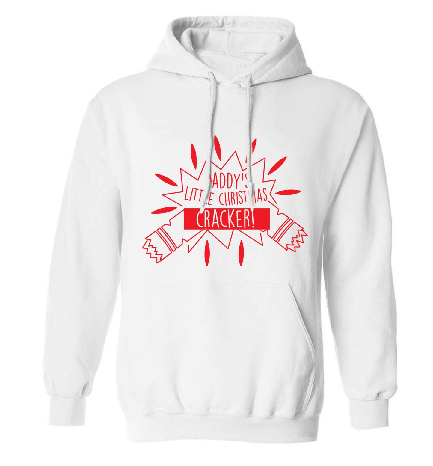 Daddy's little Christmas cracker adults unisex white hoodie 2XL