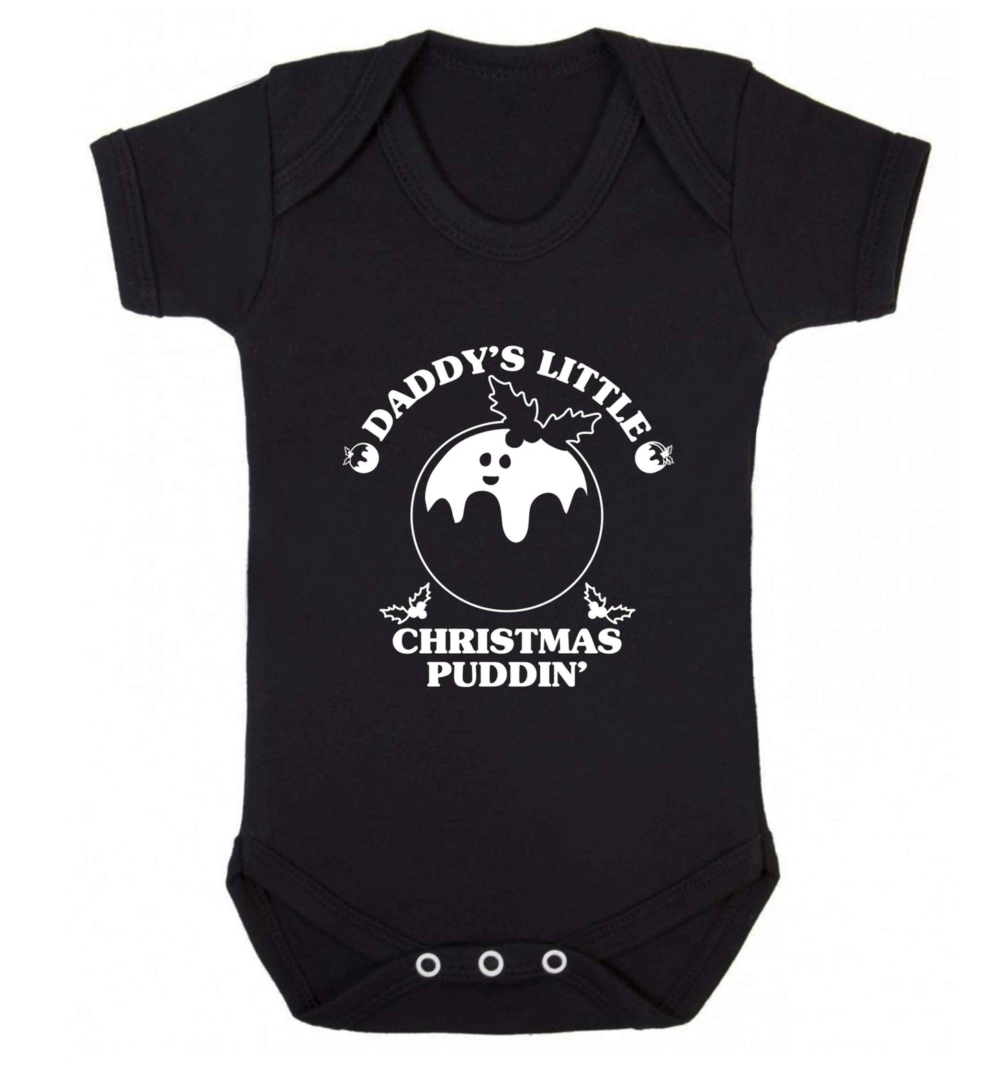 Daddy's little Christmas puddin' Baby Vest black 18-24 months