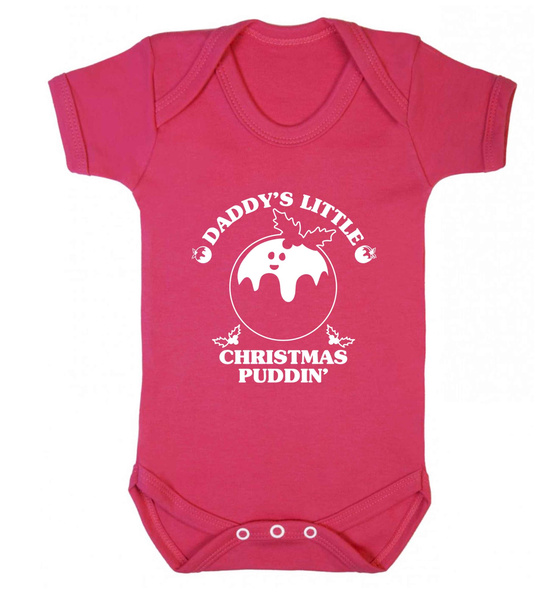 Daddy's little Christmas puddin' Baby Vest dark pink 18-24 months
