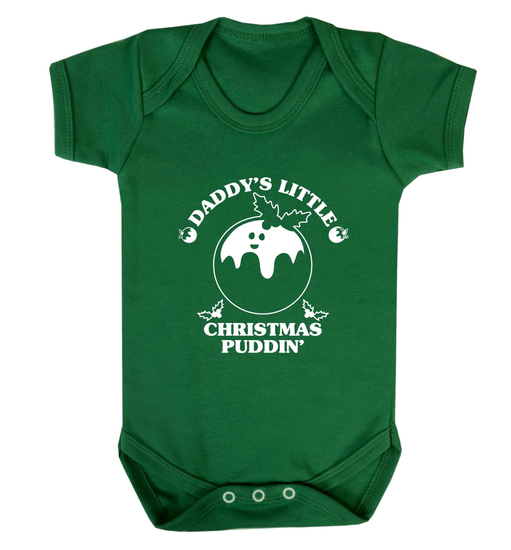 Daddy's little Christmas puddin' Baby Vest green 18-24 months