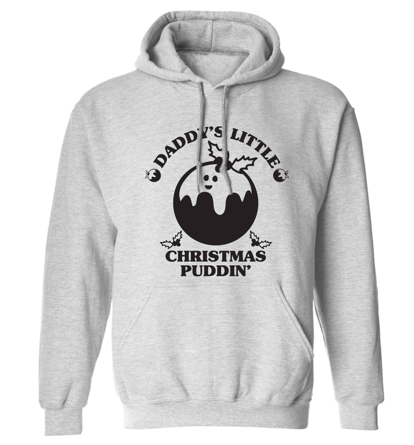 Daddy's little Christmas puddin' adults unisex grey hoodie 2XL