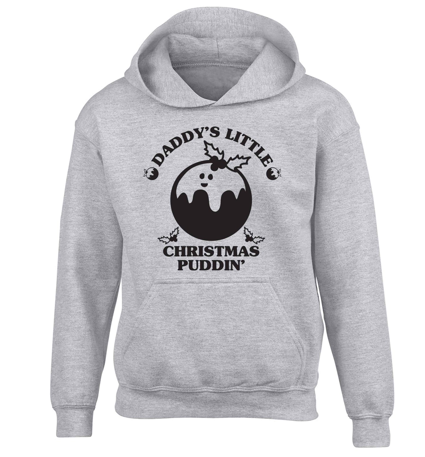 Daddy's little Christmas puddin' children's grey hoodie 12-13 Years