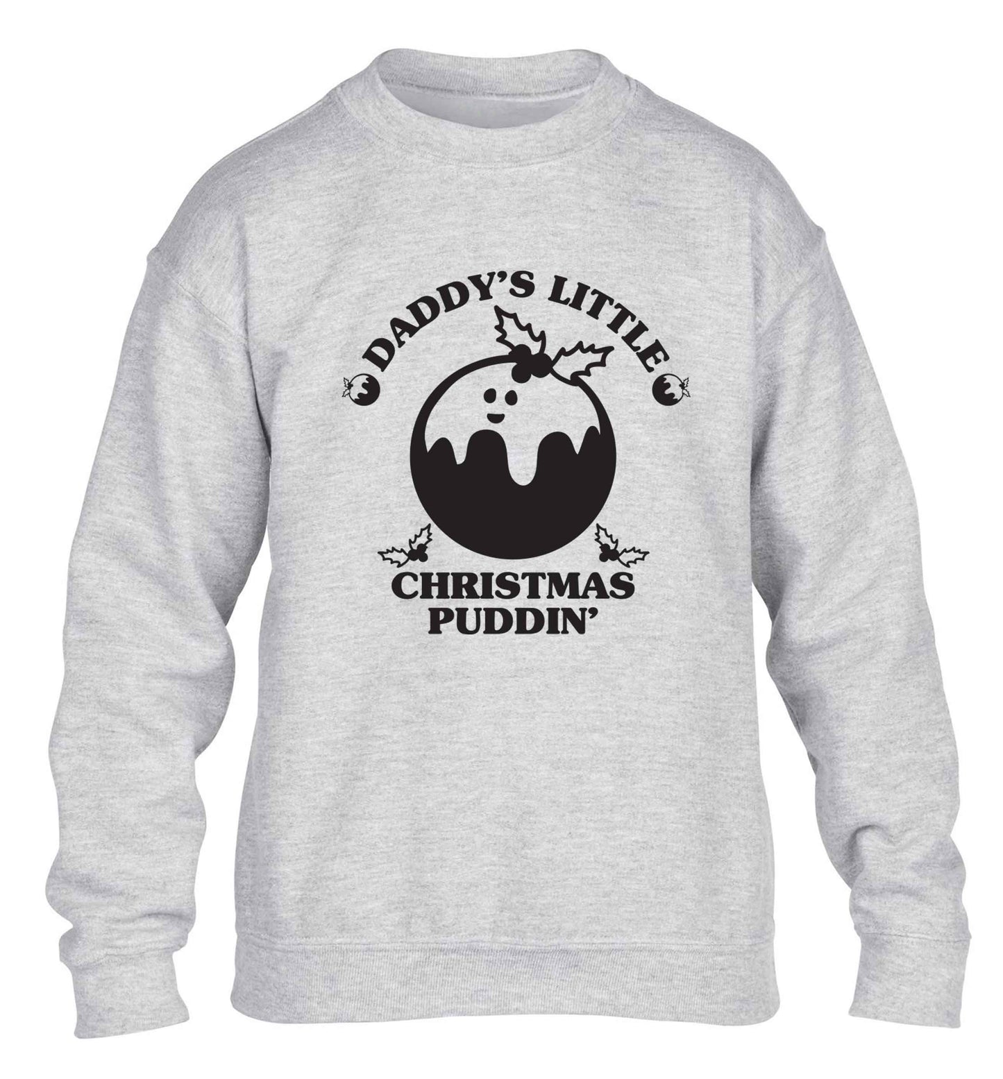 Daddy's little Christmas puddin' children's grey sweater 12-13 Years