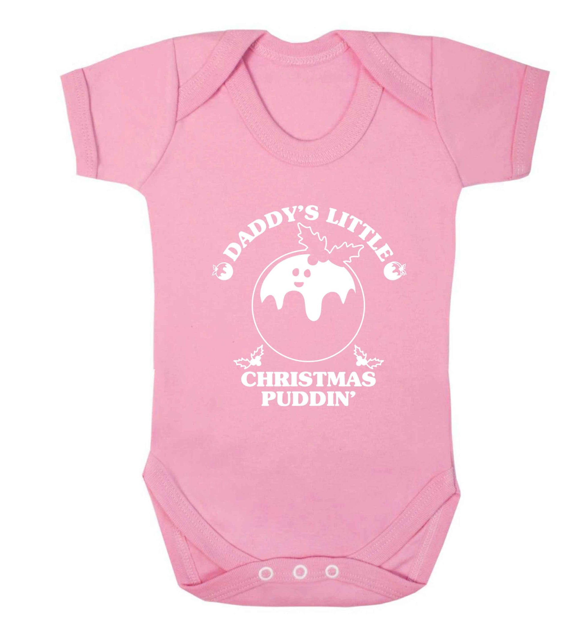Daddy's little Christmas puddin' Baby Vest pale pink 18-24 months
