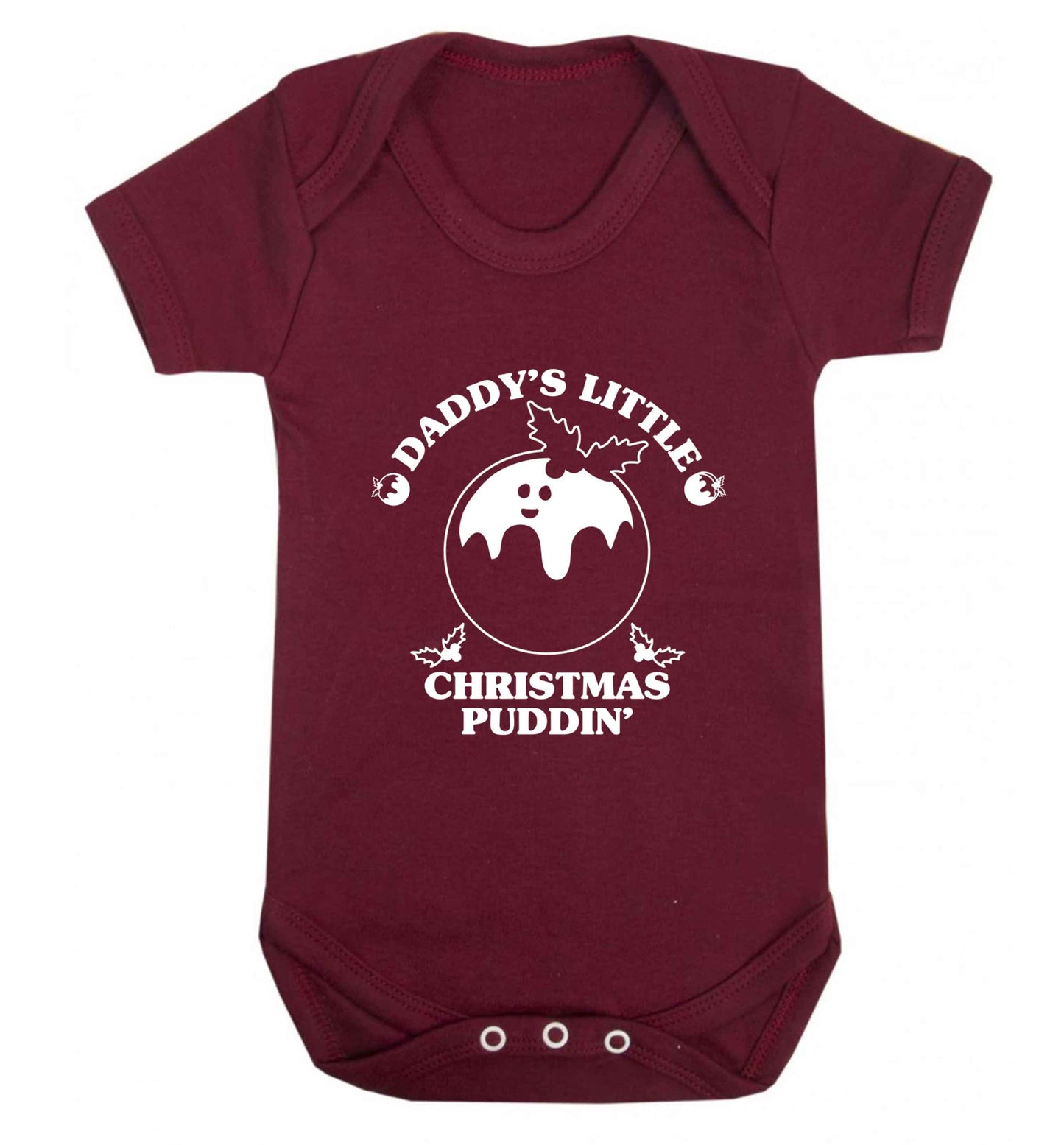 Daddy's little Christmas puddin' Baby Vest maroon 18-24 months