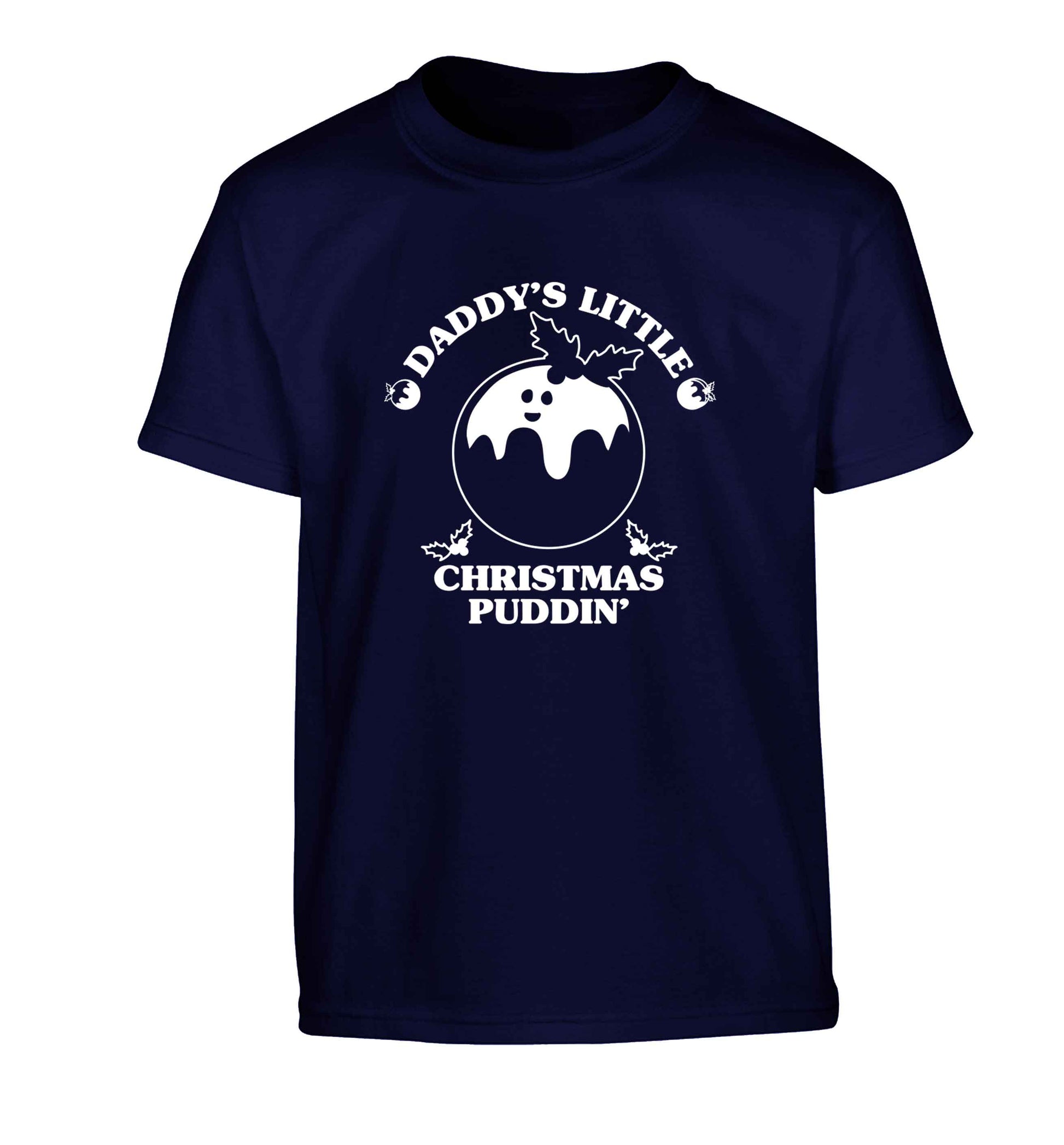 Daddy's little Christmas puddin' Children's navy Tshirt 12-13 Years