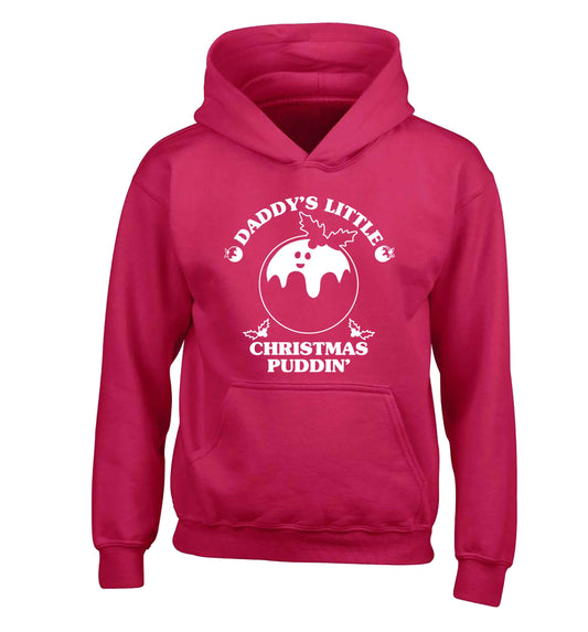 Daddy's little Christmas puddin' children's pink hoodie 12-13 Years