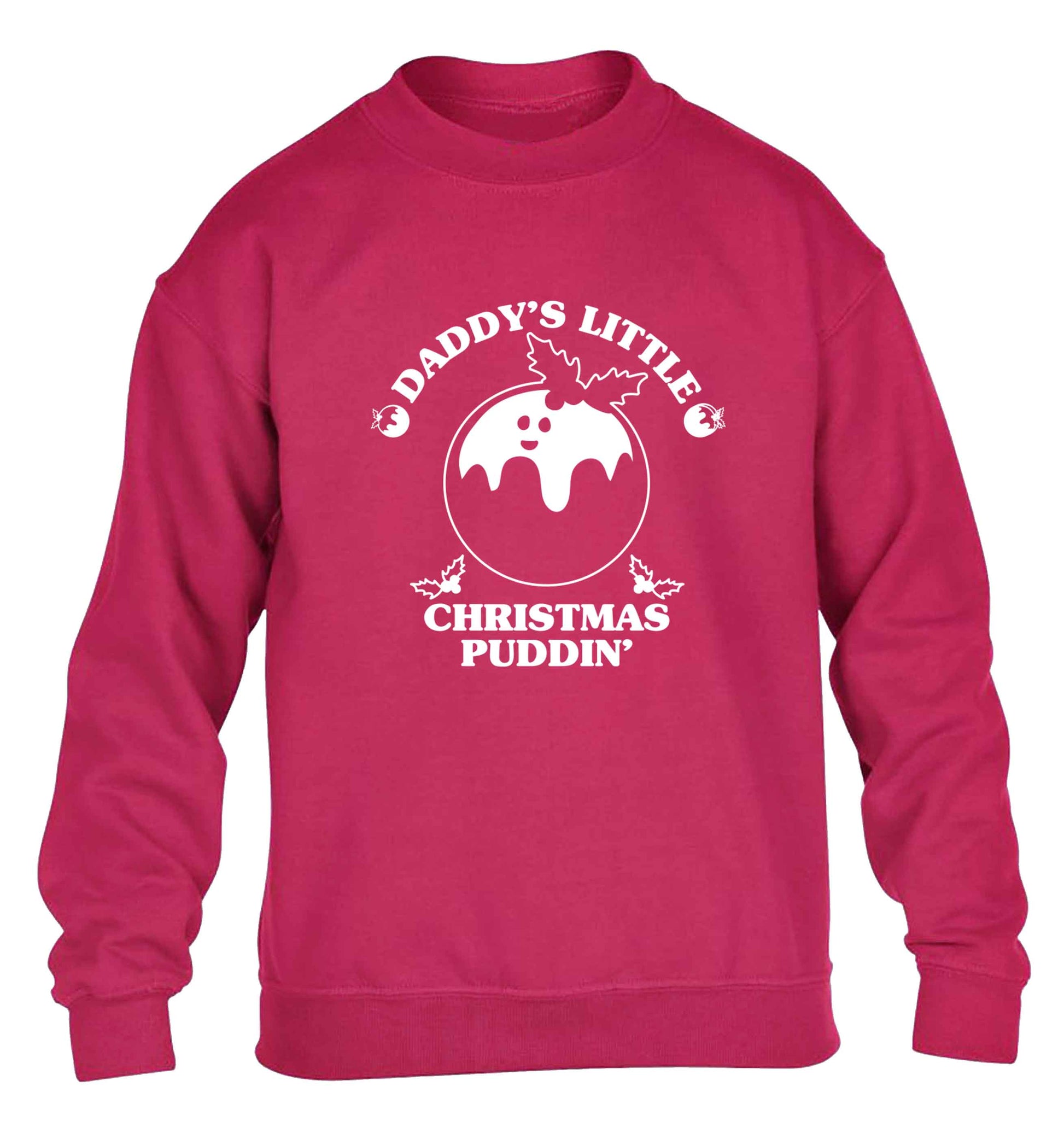 Daddy's little Christmas puddin' children's pink sweater 12-13 Years