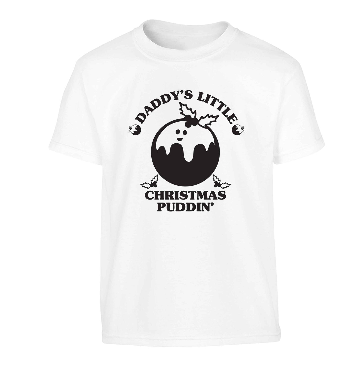 Daddy's little Christmas puddin' Children's white Tshirt 12-13 Years
