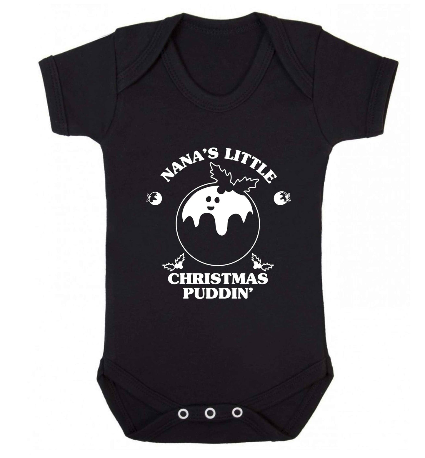 Nana's little Christmas puddin' Baby Vest black 18-24 months