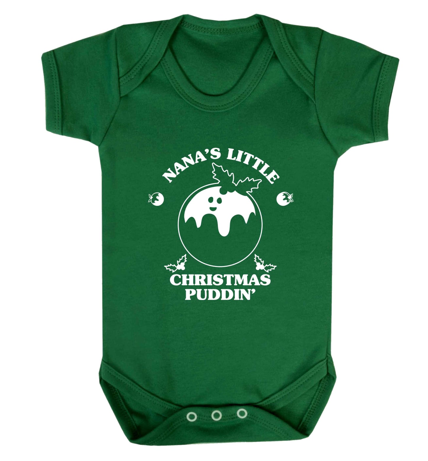 Nana's little Christmas puddin' Baby Vest green 18-24 months
