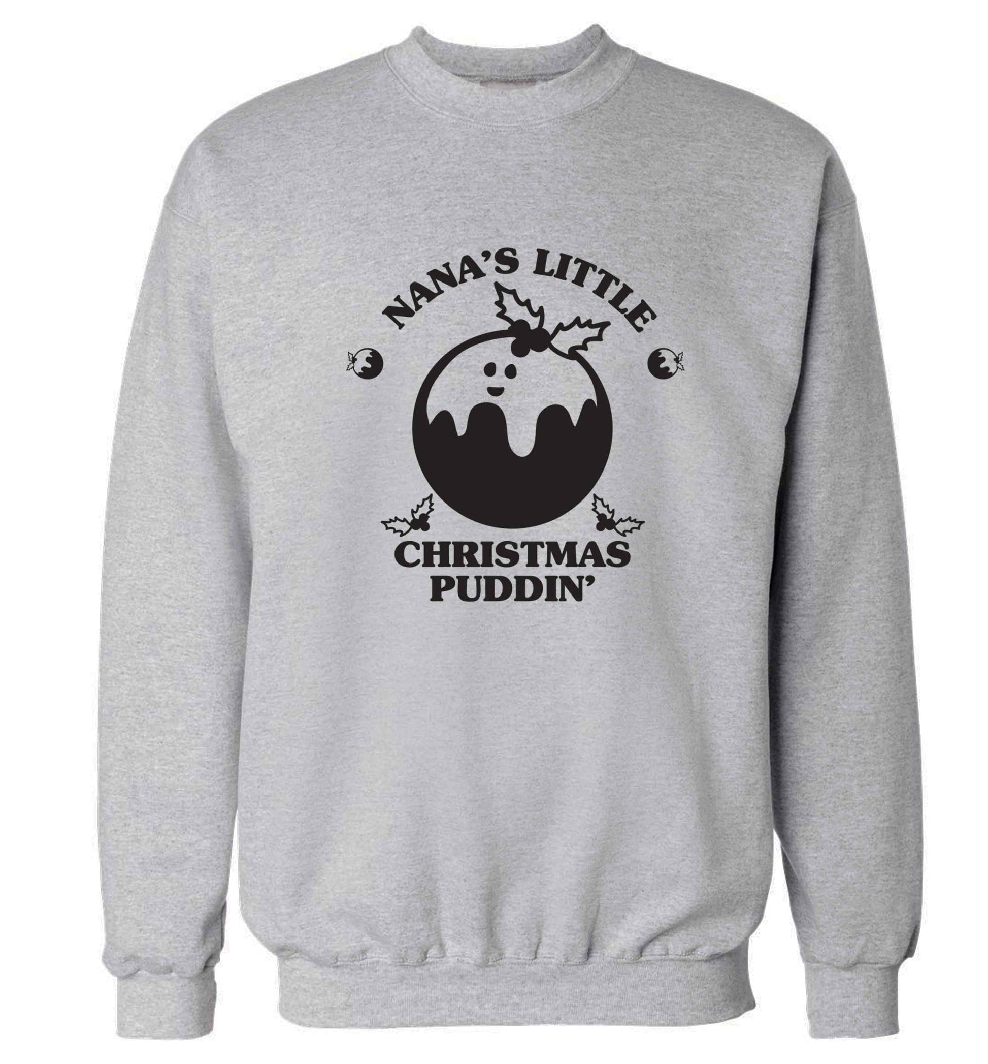 Nana's little Christmas puddin' Adult's unisex grey Sweater 2XL