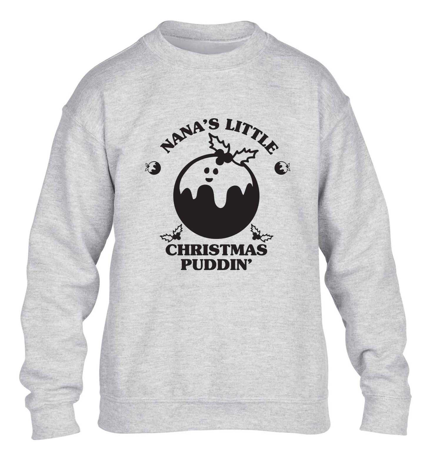 Nana's little Christmas puddin' children's grey sweater 12-13 Years