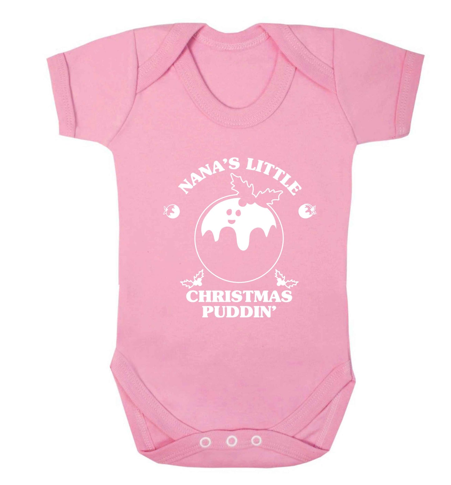 Nana's little Christmas puddin' Baby Vest pale pink 18-24 months