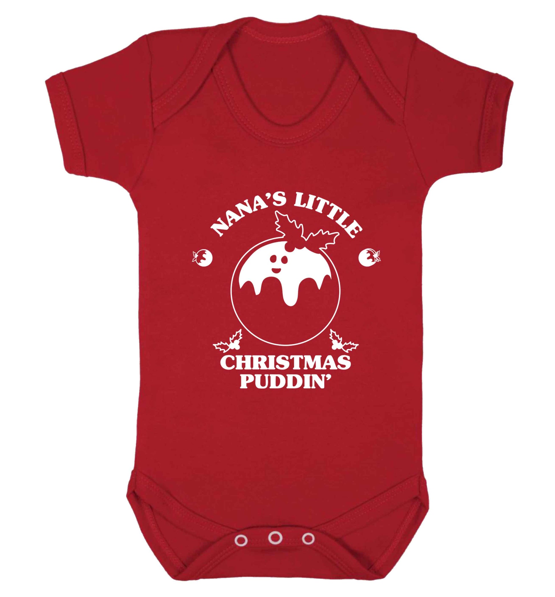 Nana's little Christmas puddin' Baby Vest red 18-24 months